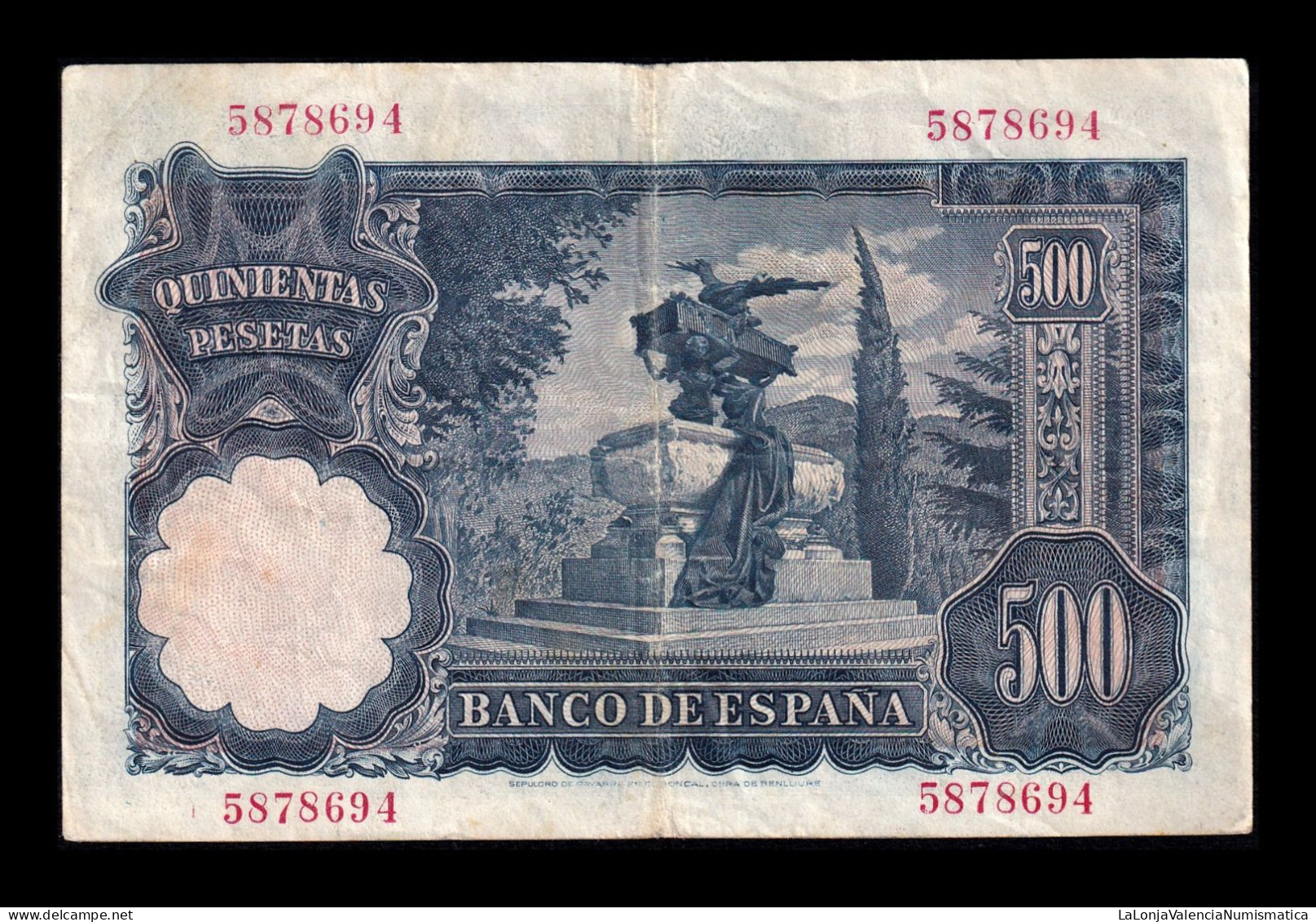 España Spain 500 Pesetas Mariano Benlliure 1951 Pick 142 Sin Serie Mbc Vf - 500 Pesetas