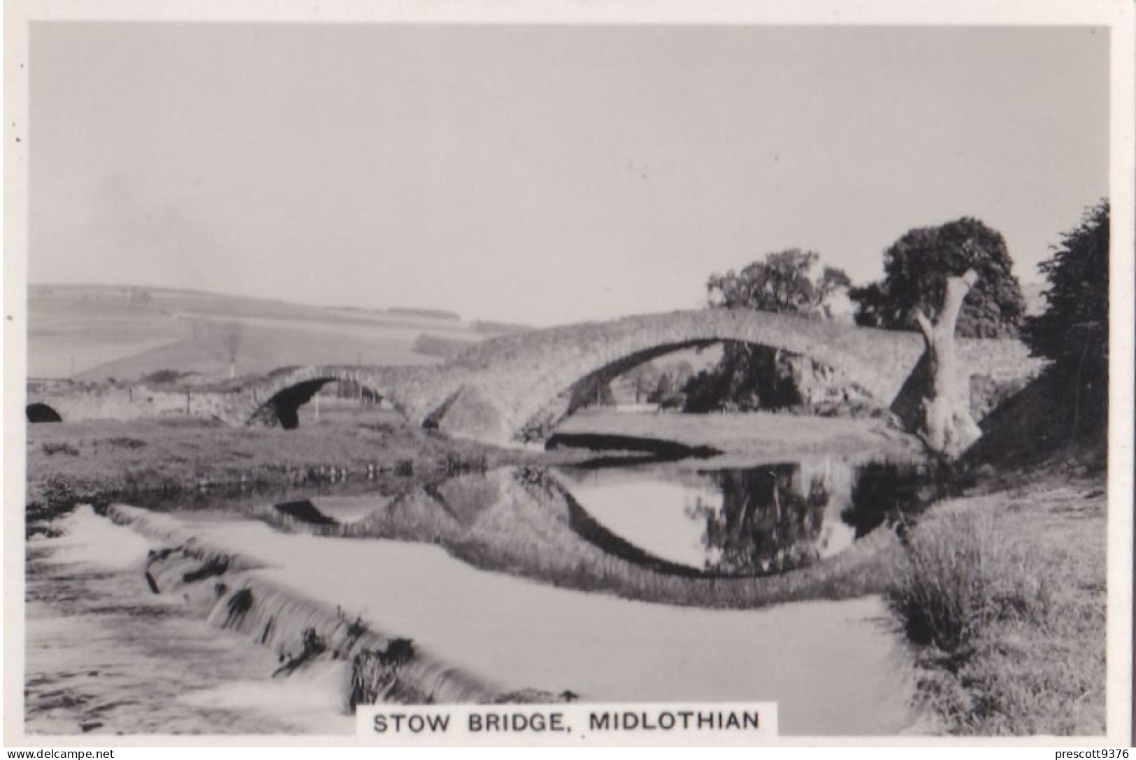 Bridges Of Britain 1938 - Senior Service Photo Card - M Size - RP - 4 Stow Bridge, Midlothian - Wills
