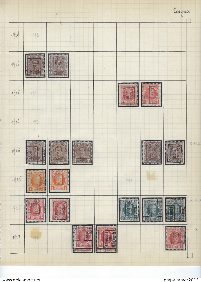 LOT TONGEREN / TONGRES met o.a. RIJKSWAPEN , HERALDIEKE LEEUW , HOUYOUX , PELLENS en ALBERT I ; 10 scans !  LOT 293