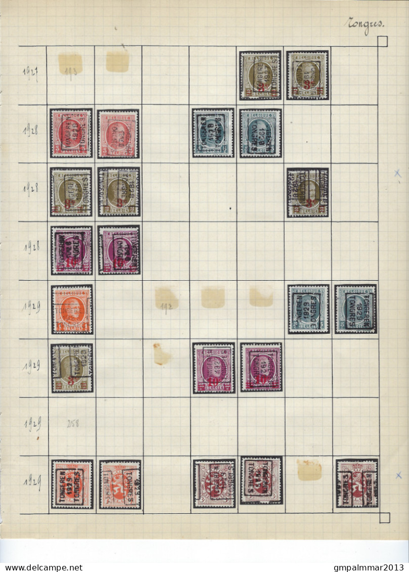 LOT TONGEREN / TONGRES met o.a. RIJKSWAPEN , HERALDIEKE LEEUW , HOUYOUX , PELLENS en ALBERT I ; 10 scans !  LOT 293