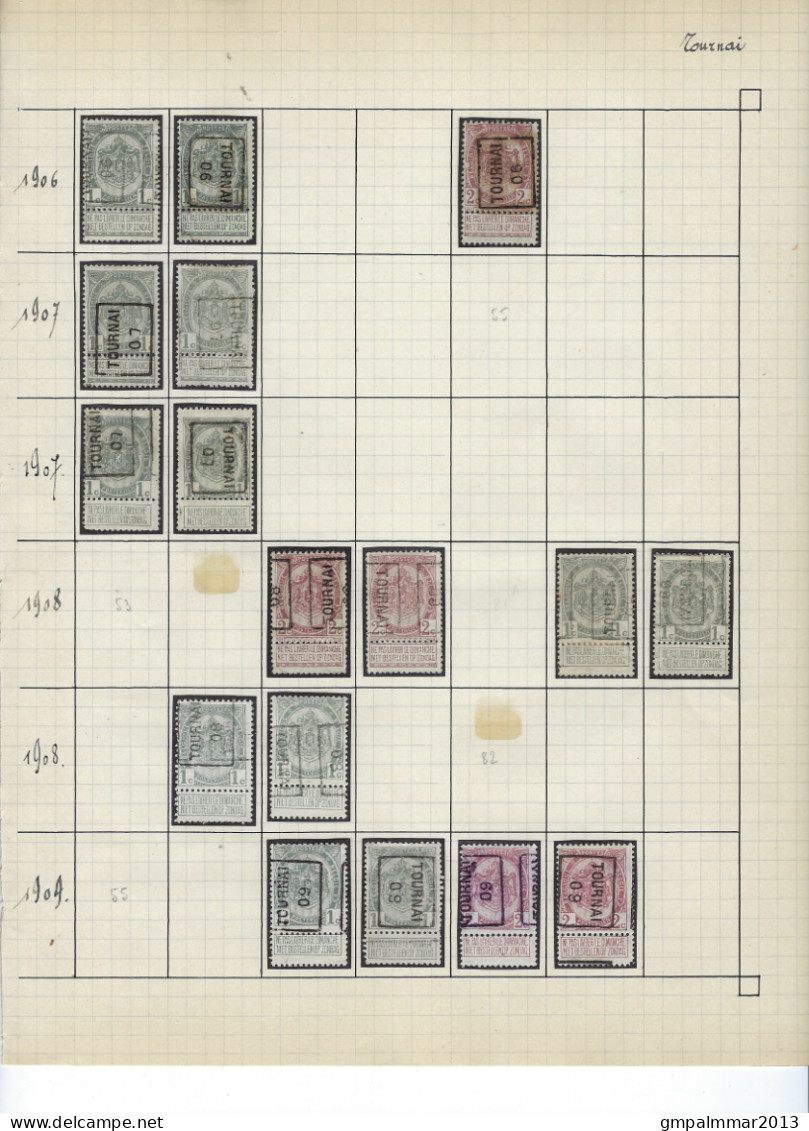 LOT TOURNAI / DOORNIJK Met O.a. RIJKSWAPEN , HERALDIEKE LEEUW , HOUYOUX , PELLENS En ALBERT I ; 10 Scans !  LOT 293 - Other & Unclassified