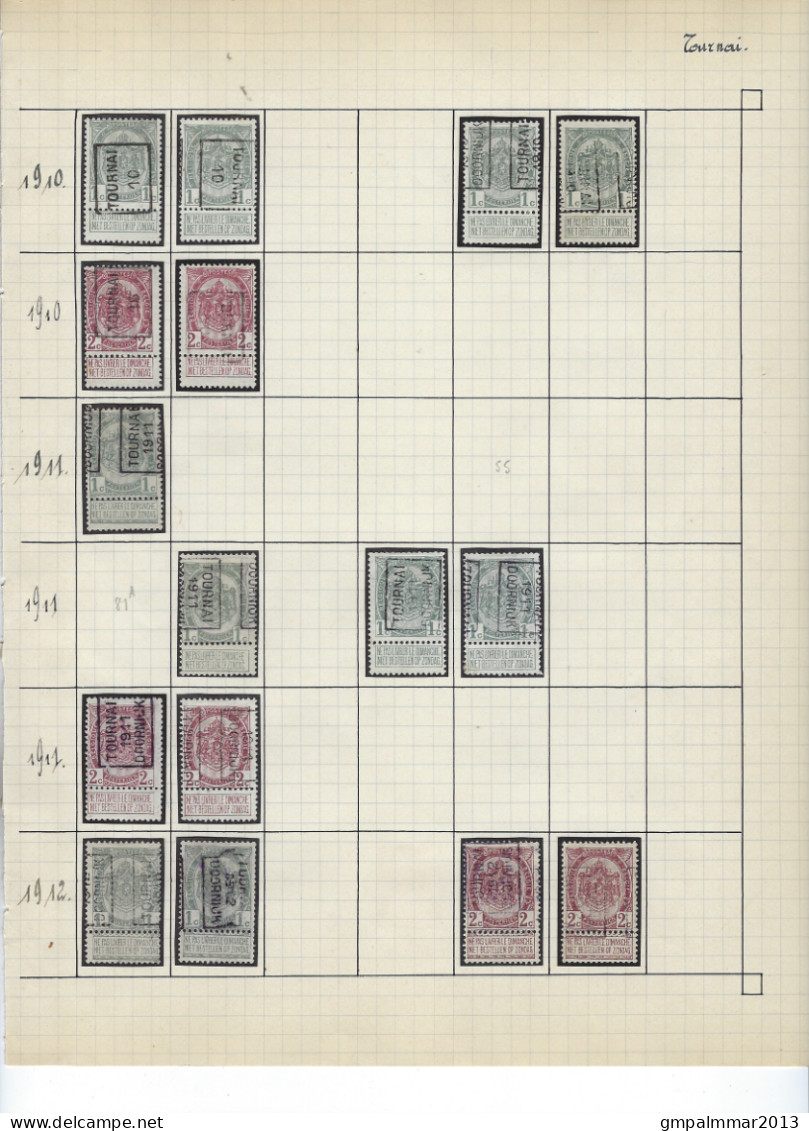 LOT TOURNAI / DOORNIJK Met O.a. RIJKSWAPEN , HERALDIEKE LEEUW , HOUYOUX , PELLENS En ALBERT I ; 10 Scans !  LOT 293 - Sonstige & Ohne Zuordnung