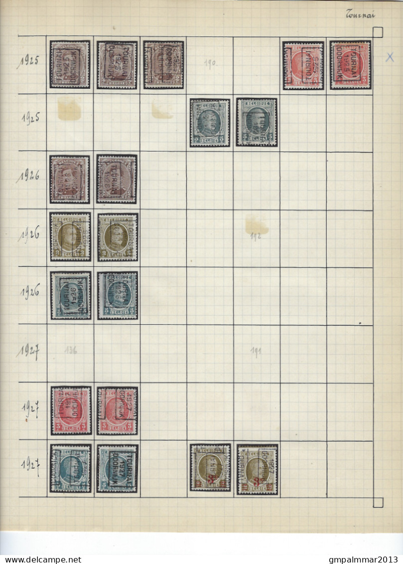 LOT TOURNAI / DOORNIJK met o.a. RIJKSWAPEN , HERALDIEKE LEEUW , HOUYOUX , PELLENS en ALBERT I ; 10 scans !  LOT 293