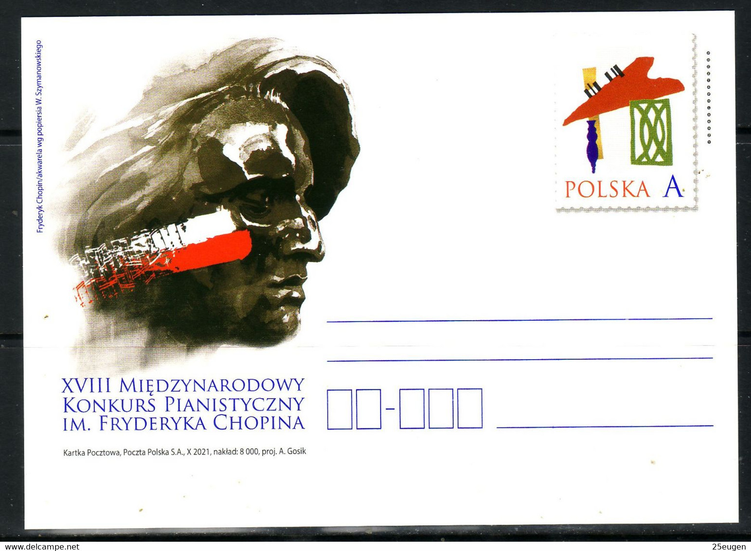 POLAND 2021 Music  POSTCARD MNH - Musique