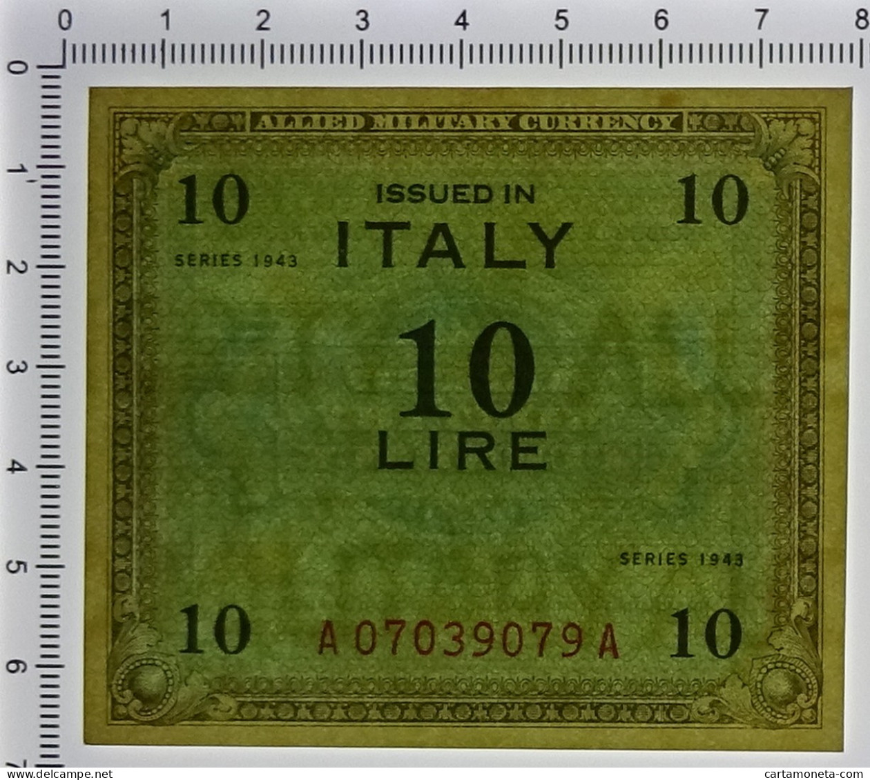 10 LIRE OCCUPAZIONE AMERICANA IN ITALIA MONOLINGUA BEP 1943 SUP - Allied Occupation WWII