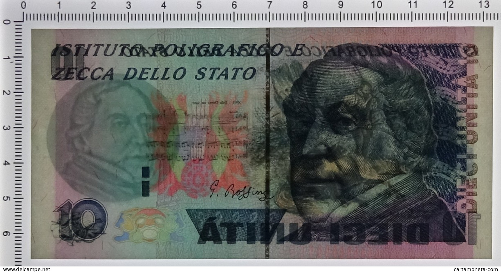 10 UNITÀ CAMPIONE SPECIMEN IPZS MODELLO GIOACCHINO ROSSINI METÀ ANNI 80 QFDS - [ 7] Fautés & Variétés