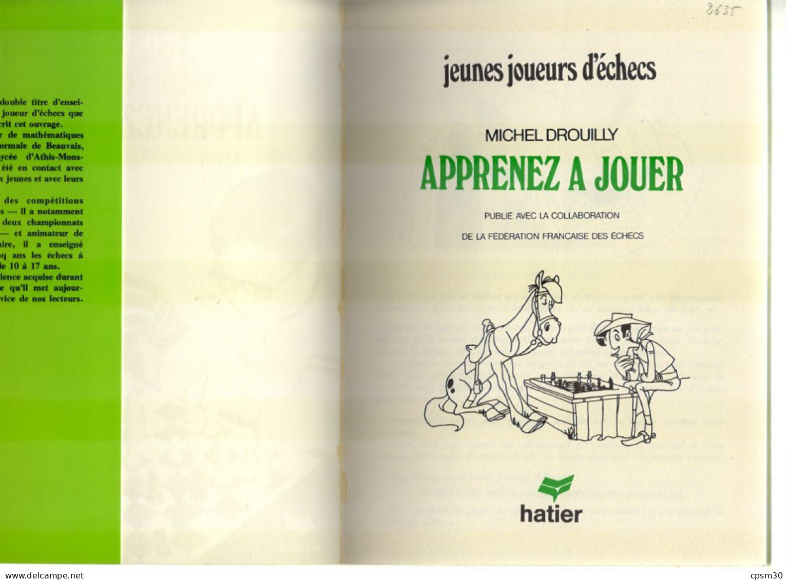 LIVRE - Jeunes Joueurs D'Echecs, édition Hatier, 1975 - Jeux De Société