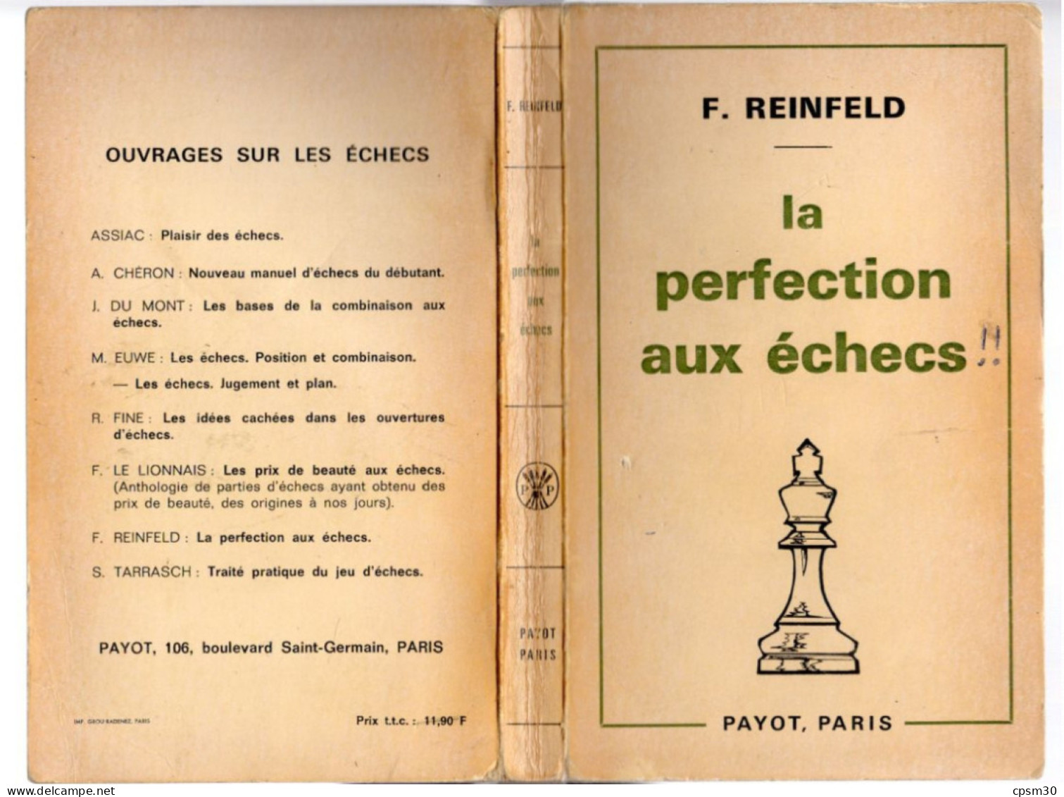 LIVRE - La Perfection Aux Echecs Chez Payot Paris, 1970 - Jeux De Société