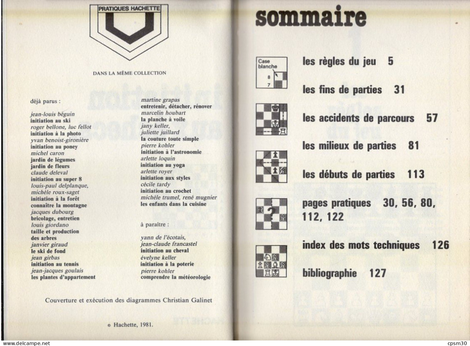 LIVRE - Initiation Aux échecs Chez Hachette, 1981 - Giochi Di Società