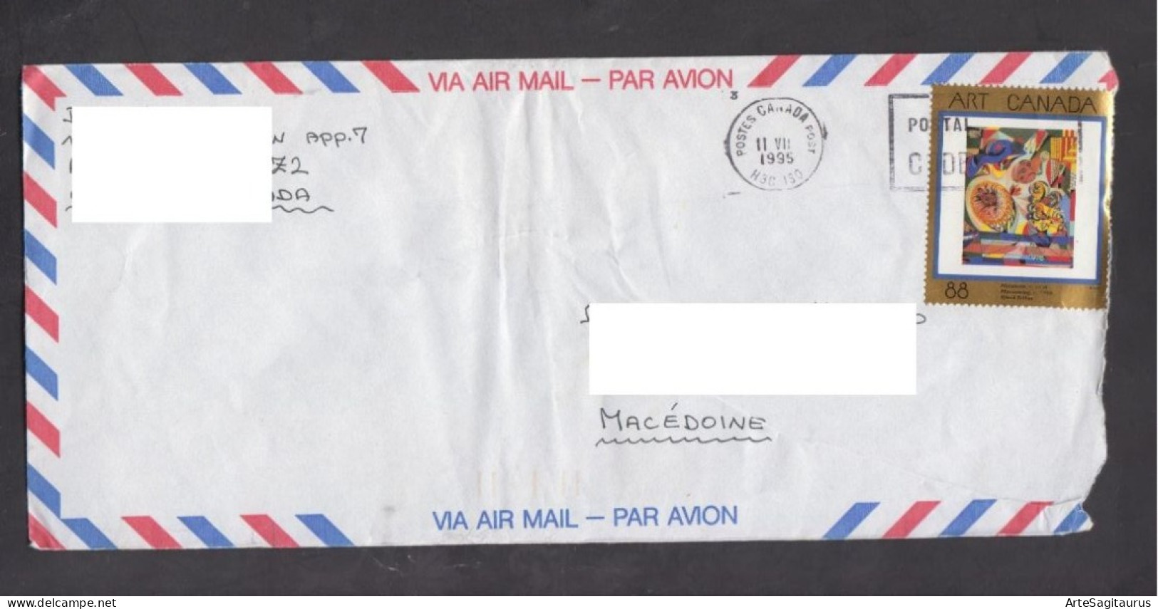 CANADA, COVER, ART, REPUBLIC OF MACEDONIA  (008) - Storia Postale