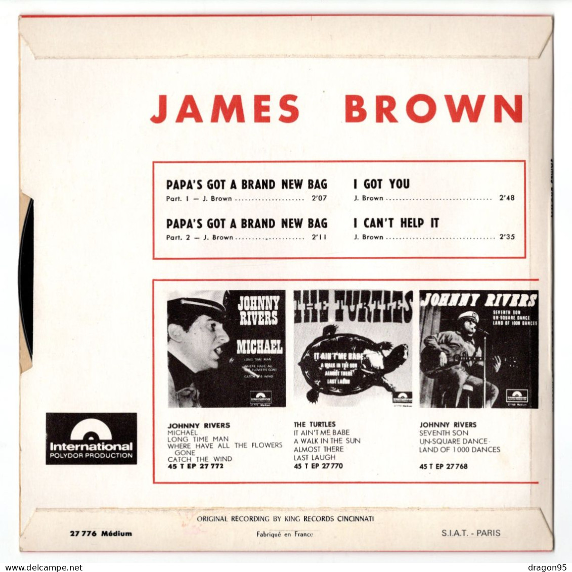 JAMES BROWN : PAPA'S GOT A BRAND NEW BAG - POLYDOR 27.776 - FRANCE - Soul - R&B