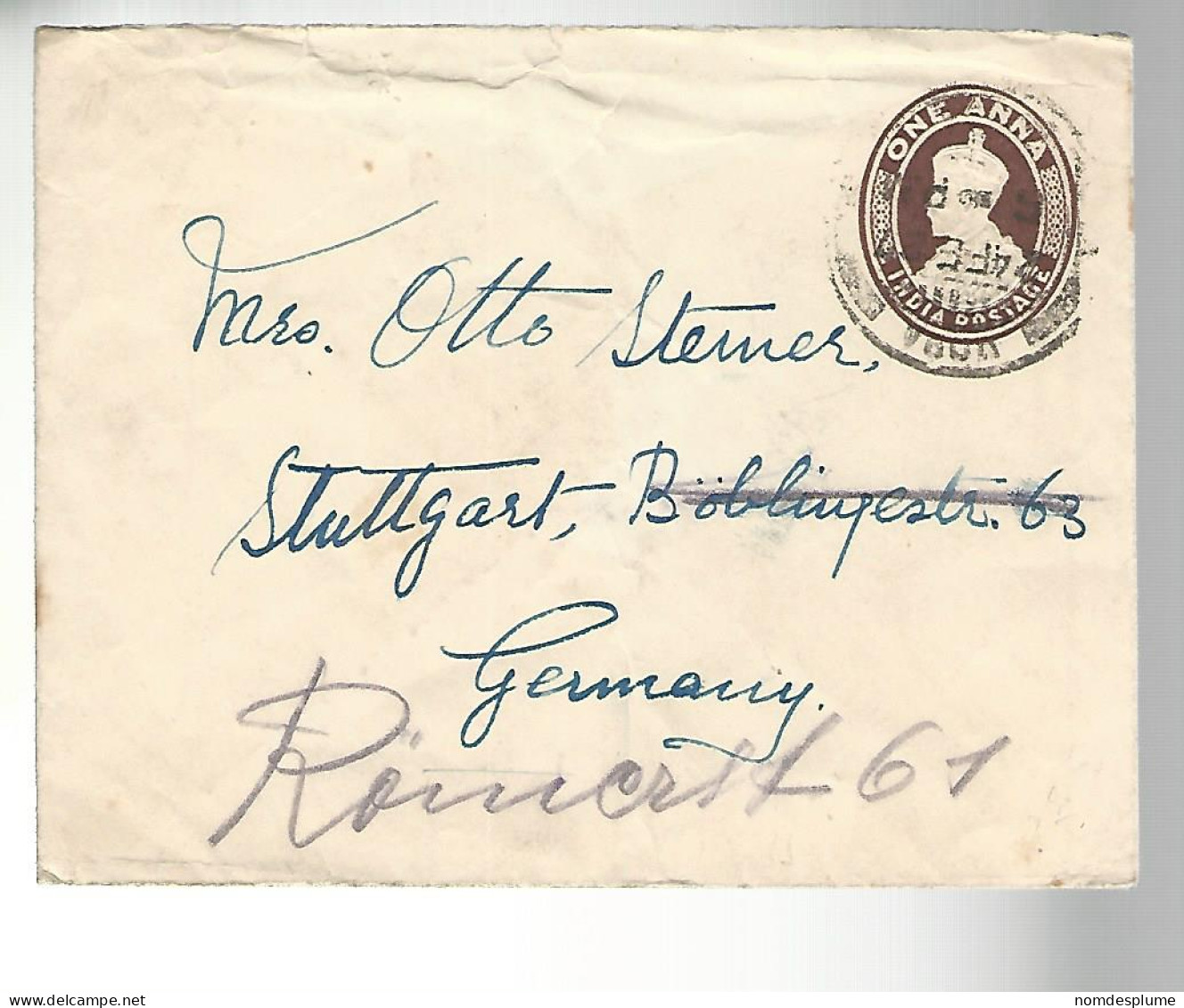 51957 ) Cover India Postmark  - Enveloppes