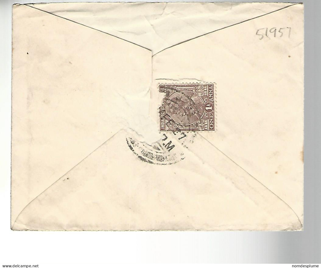 51957 ) Cover India Postmark  - Buste