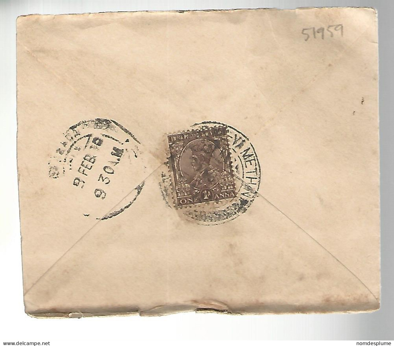 51959 ) Cover India Postmark  - Briefe