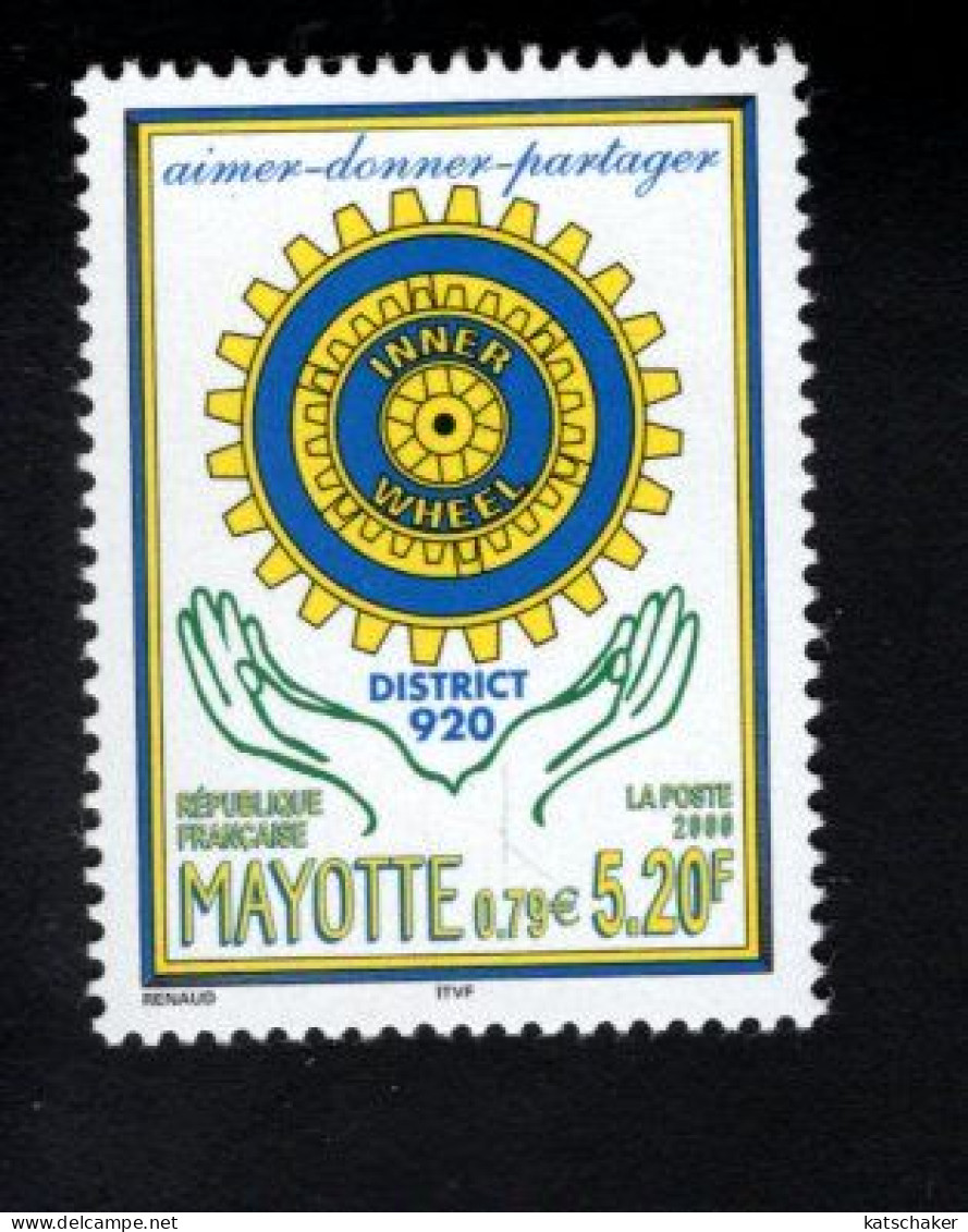 1836309195 MAYOTTE 2000 SCOTT 135  (XX) POSTFRIS MINT NEVER HINGED   -  INNER WHEEL ROTARY DISTRICT - Comores (1975-...)