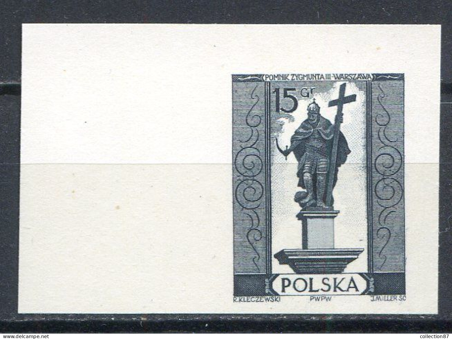 POLOGNE < ESSAI Yvert N° 804 - SIGISMOND III  MONUMENT De VARSOVIE - Prototype De Gravure - Variedades & Curiosidades