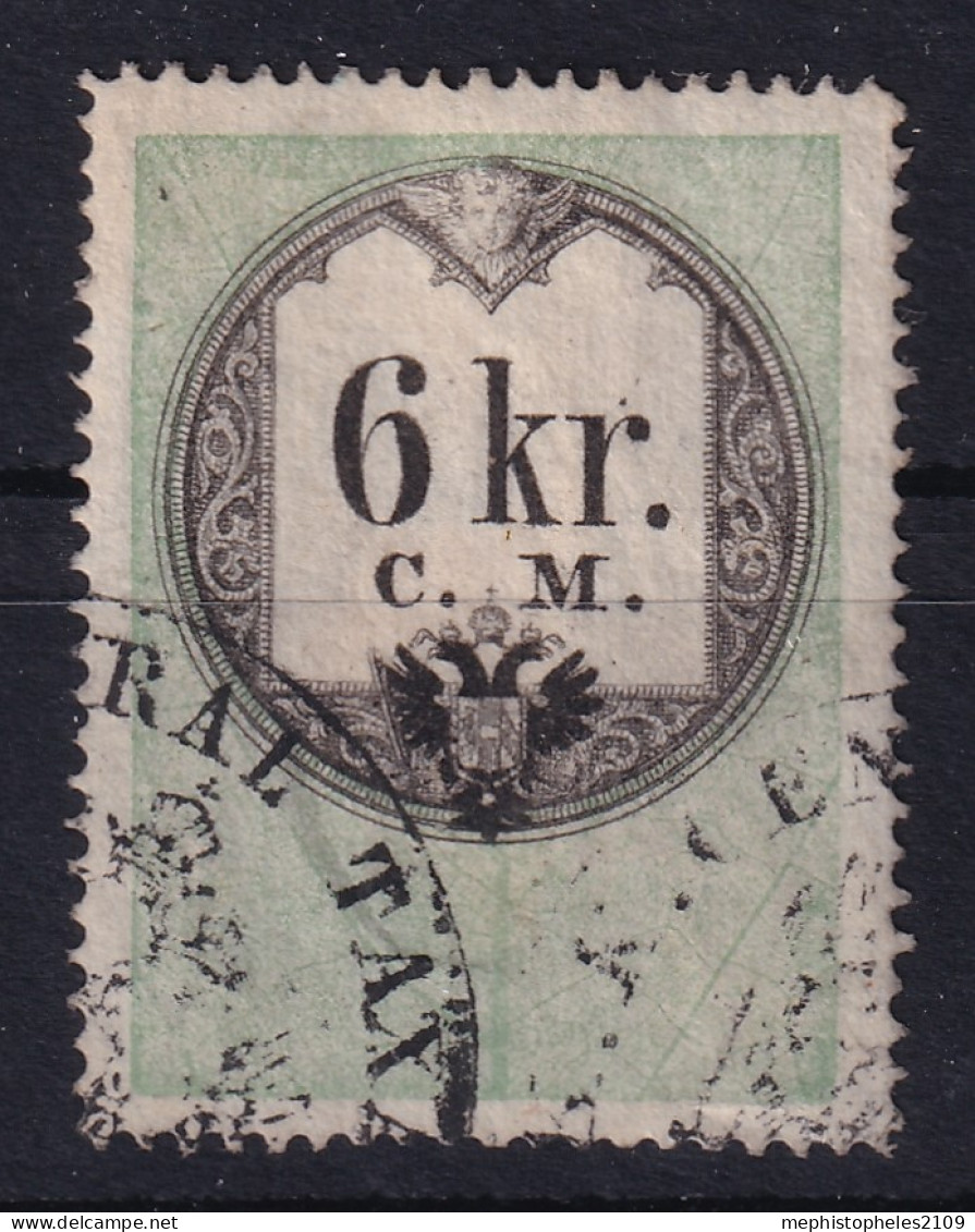 AUSTRIA 1854 - Canceled - Stempelmarke Der 1. Ausgabe C.M. - 6kr - Fiscaux