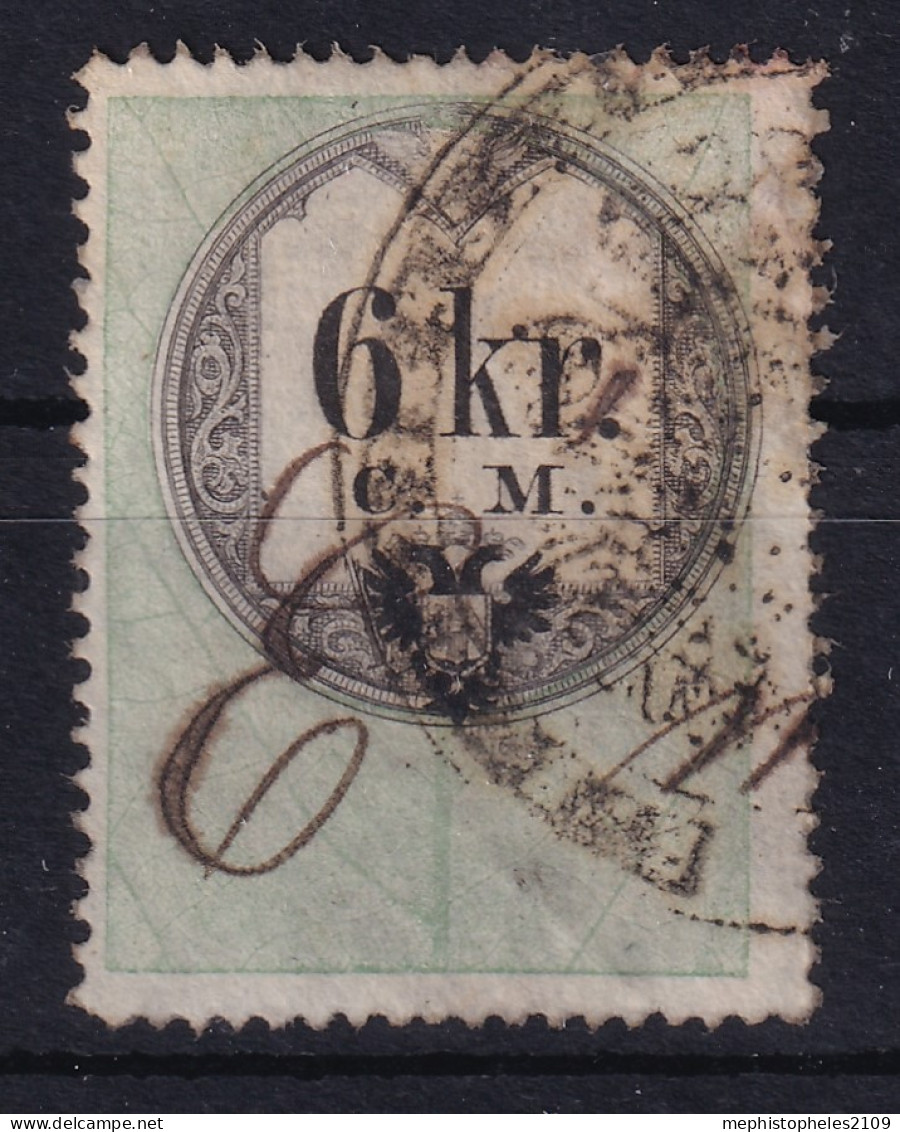 AUSTRIA 1854 - Canceled - Stempelmarke Der 1. Ausgabe C.M. - 6kr - Fiscale Zegels