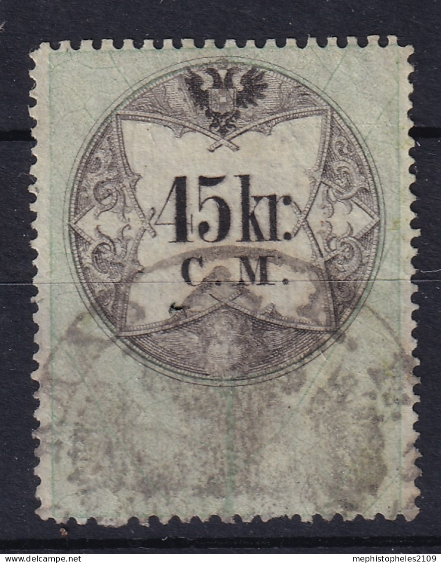 AUSTRIA 1854 - Canceled - Stempelmarke Der 1. Ausgabe C.M. - 45kr - Revenue Stamps