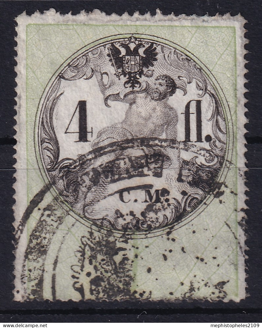 AUSTRIA 1854 - Canceled - Stempelmarke Der 1. Ausgabe C.M. - 4fl - Fiscaux