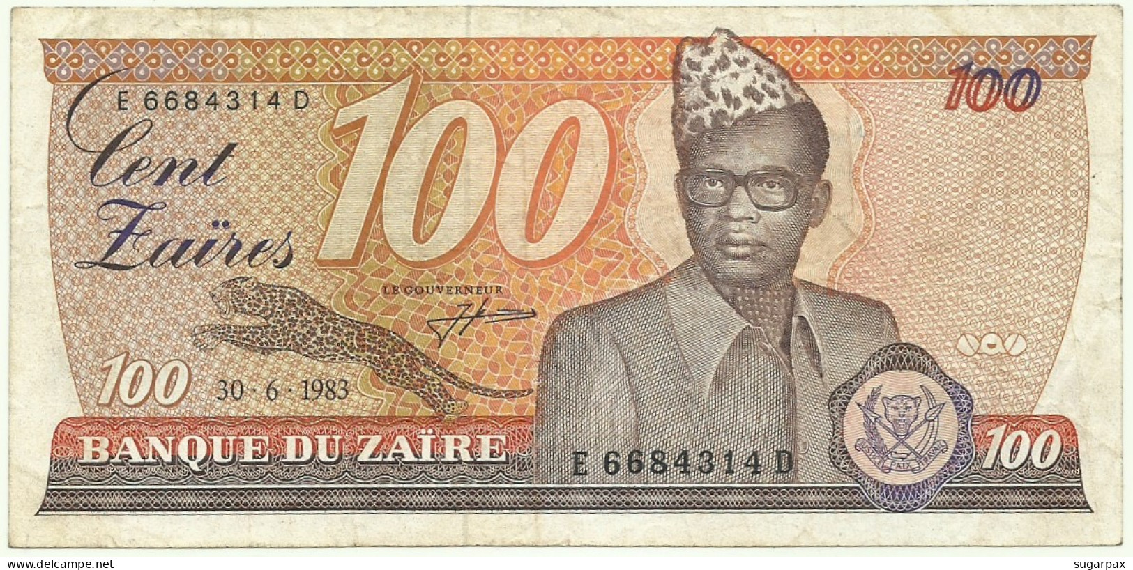 Zaïre - 100 Zaïres - 30.6.1983 - Pick 29.a - Sign. 6 - Mobutu - Zaïre