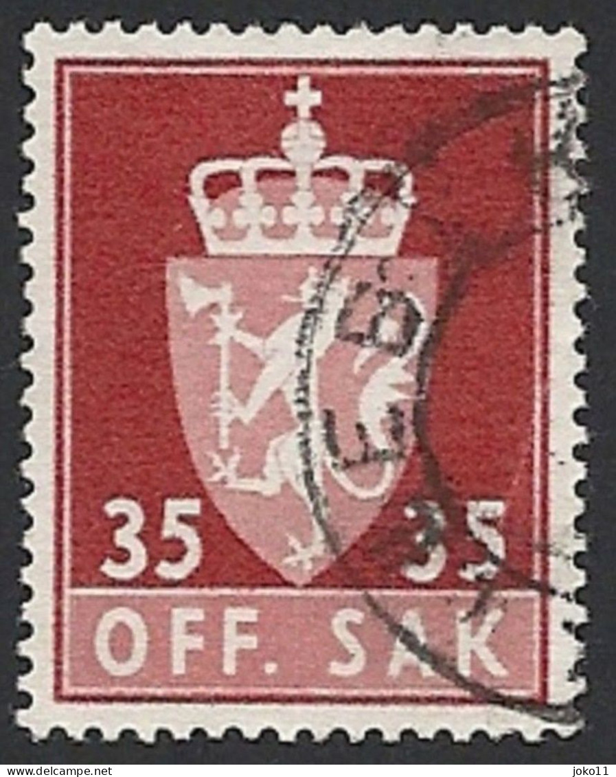 Norwegen Dienstm. 1955, Mi.-Nr. 74 X, Gestempelt - Servizio