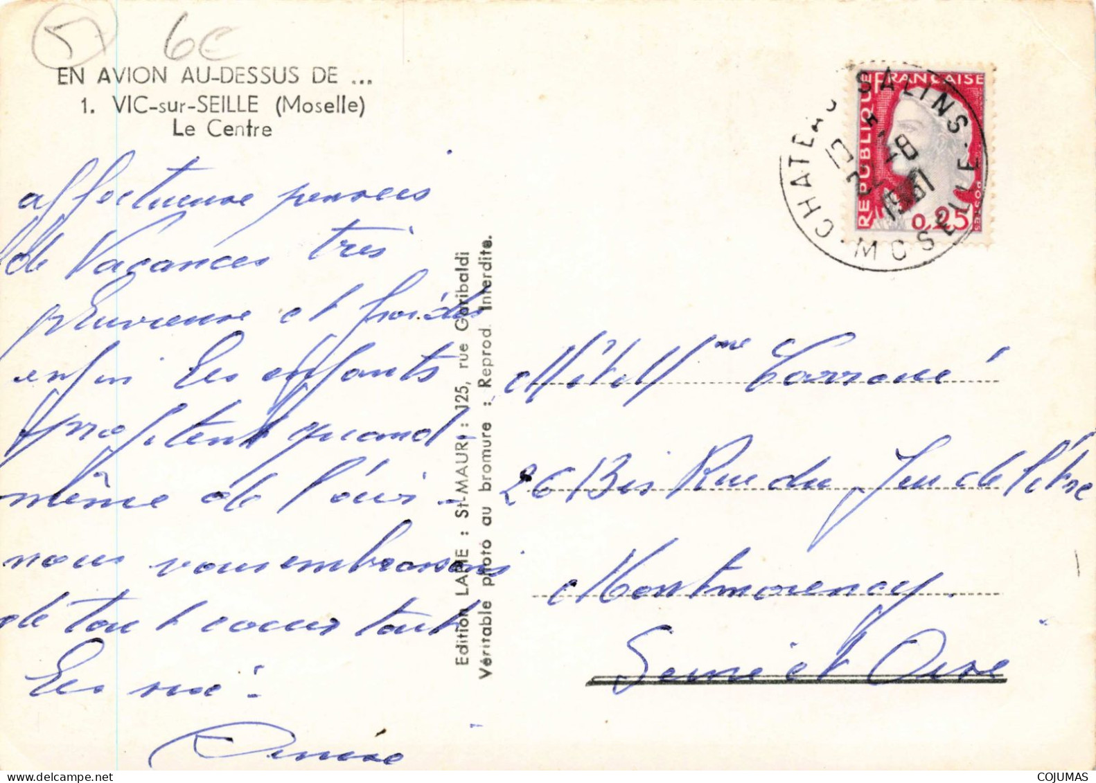 57 - VIC SUR SEILLE - C00158 - Vue Aérienne - Le Centre - CPSM - 15x10 Cm - Vic Sur Seille