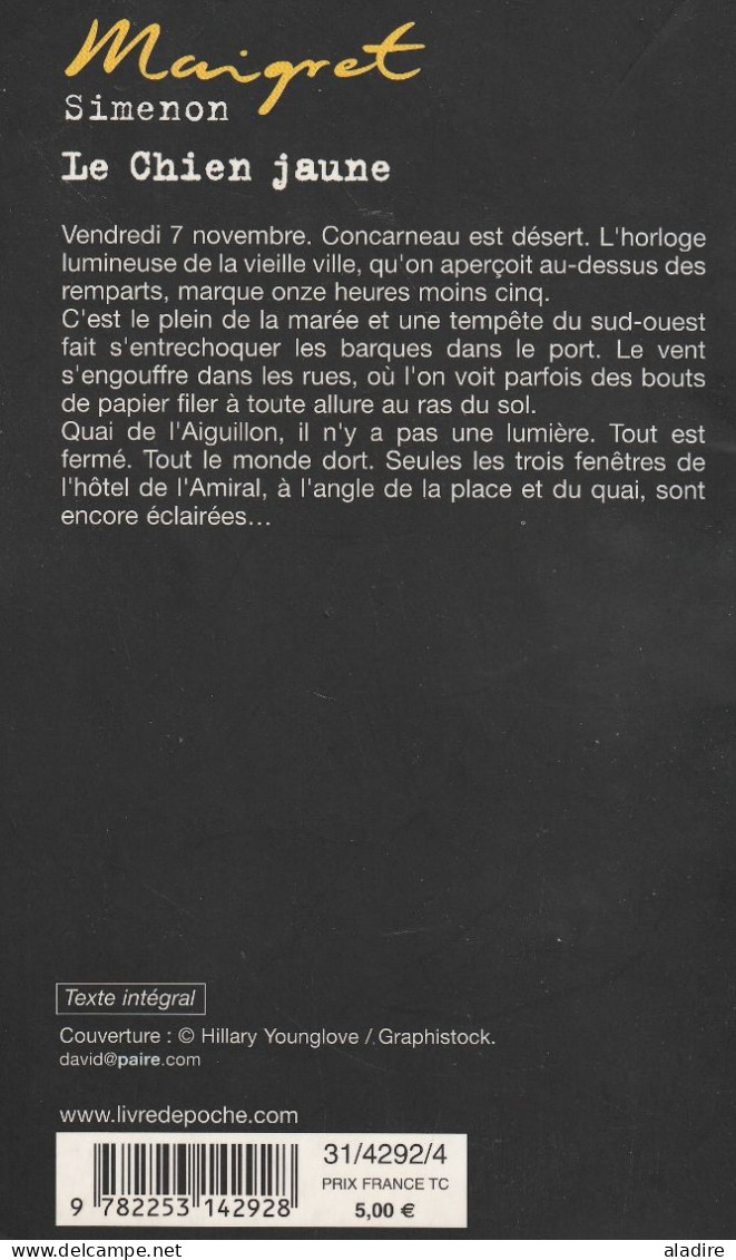 Georges SIMENON - Maigret - Le Chien Jaune - Le Livre De Poche - 190 Pages - Simenon