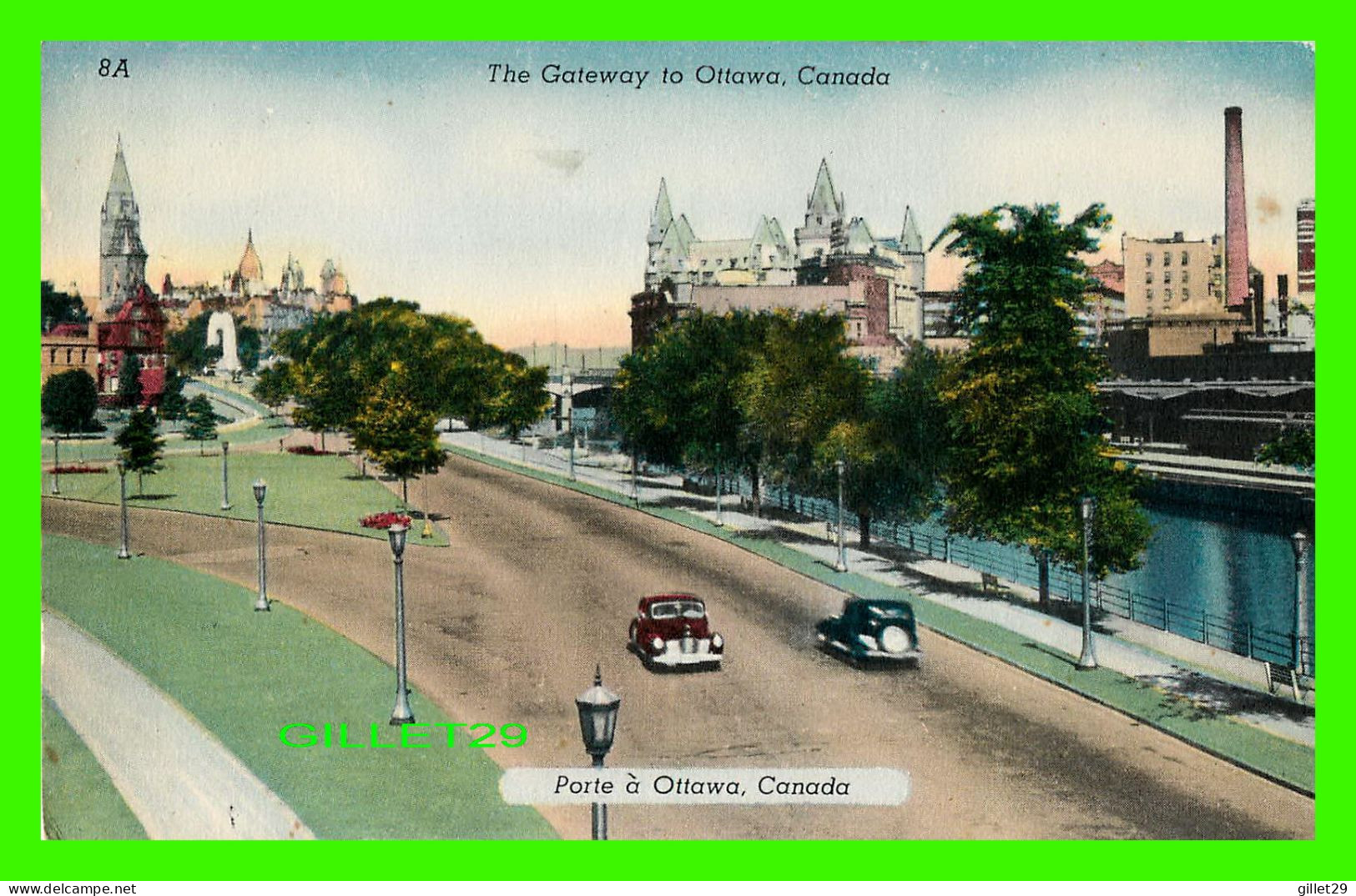 OTTAWA, ONTARIO - THE GATEWAY TO OTTAWA - ANIMATED WITH OLD CARS - PUB. BY NATIONAL NEWS CO LTD - PHOTO, N.F.B. - - Ottawa