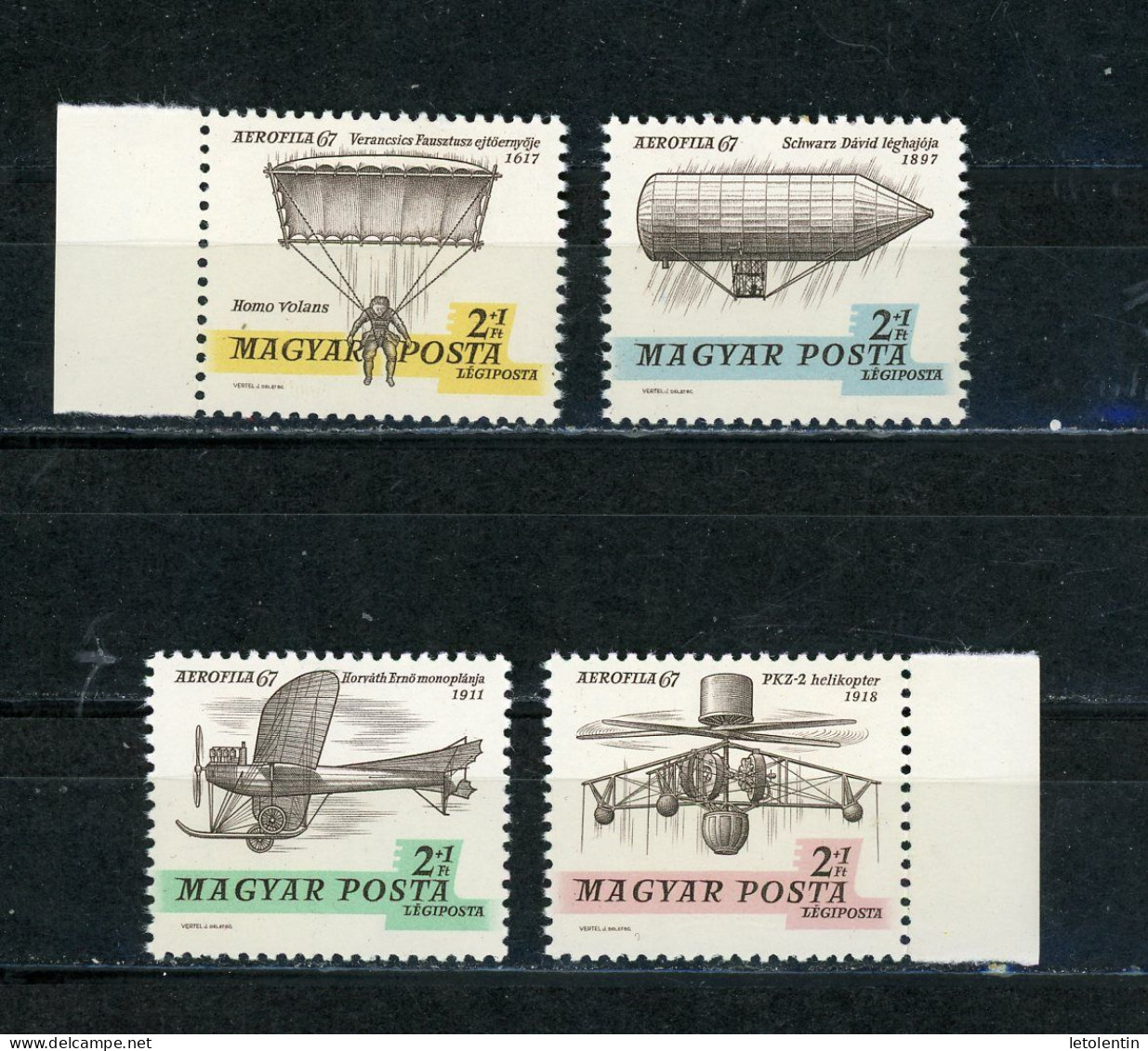 HONGRIE : EXPO AEROFILA '67 - POSTE AERIENNE - N° Yvert 292/295 ** - Unused Stamps