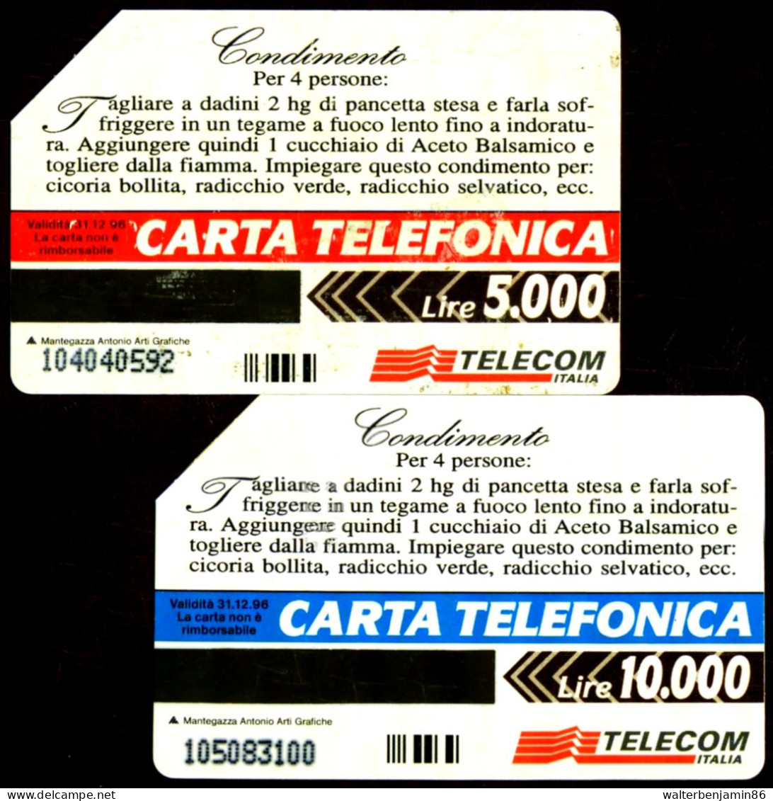 G 409/410 C&C 2447/2448 2 SCHEDE TELEFONICHE USATE ACETO BALSAMICO TELECOM 2^A QUALITA' - Publiques Ordinaires