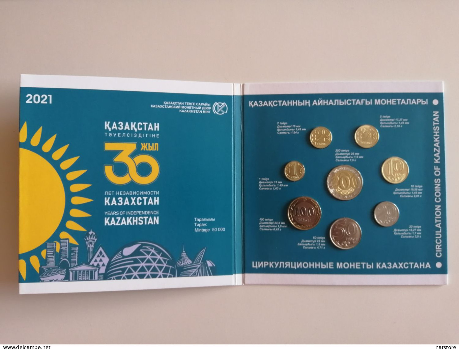 KAZAKHSTAN NEW 2021 .ANNUAL  SET OF CIRCULATED COINS - Kazajstán