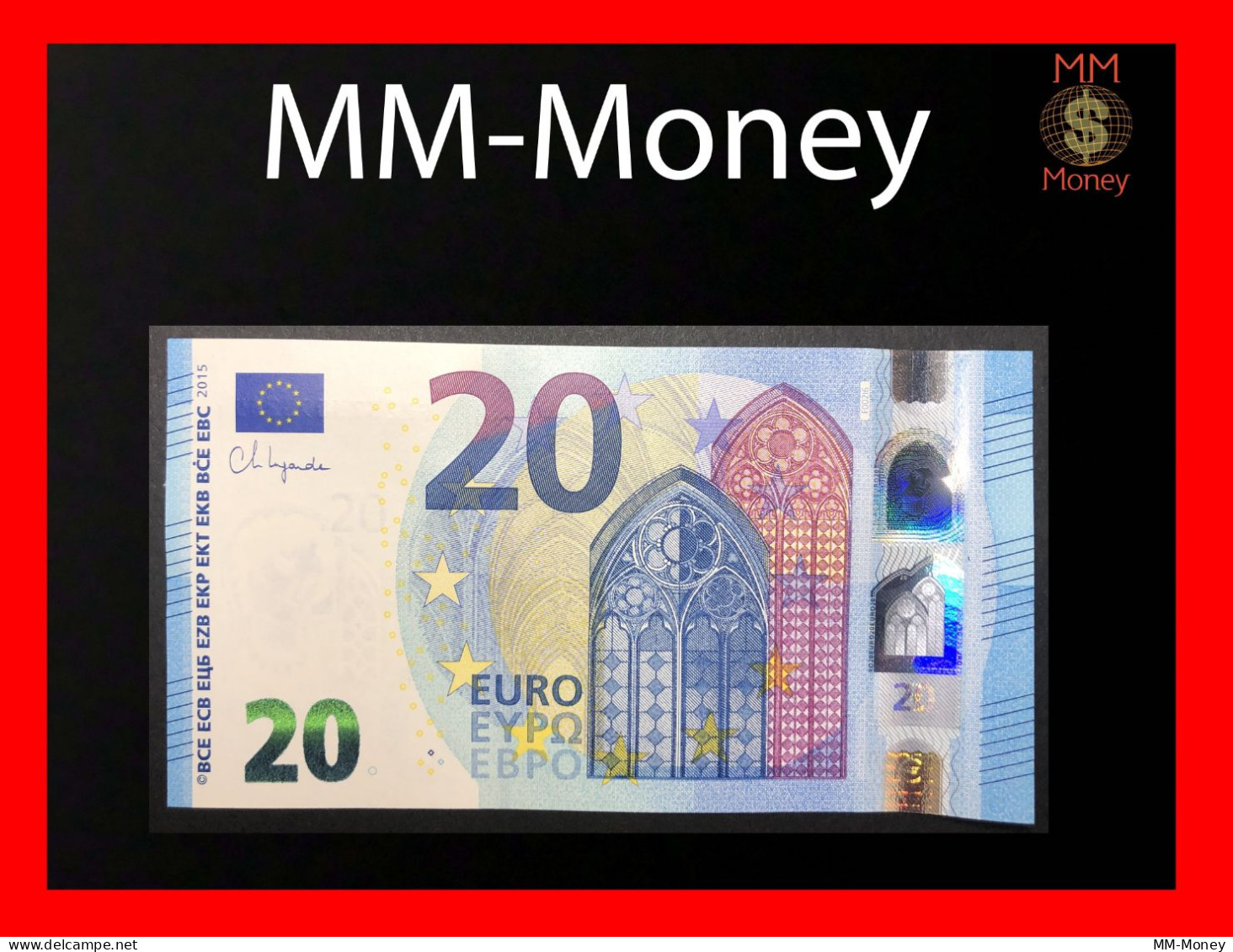 EURO 20 €  2015  "serial Prefix FM"  * Printer Oberthur Bulgaria *   *F002 I6*  *sig. C. Lagarde*   UNC    [MM-Money ] - 20 Euro