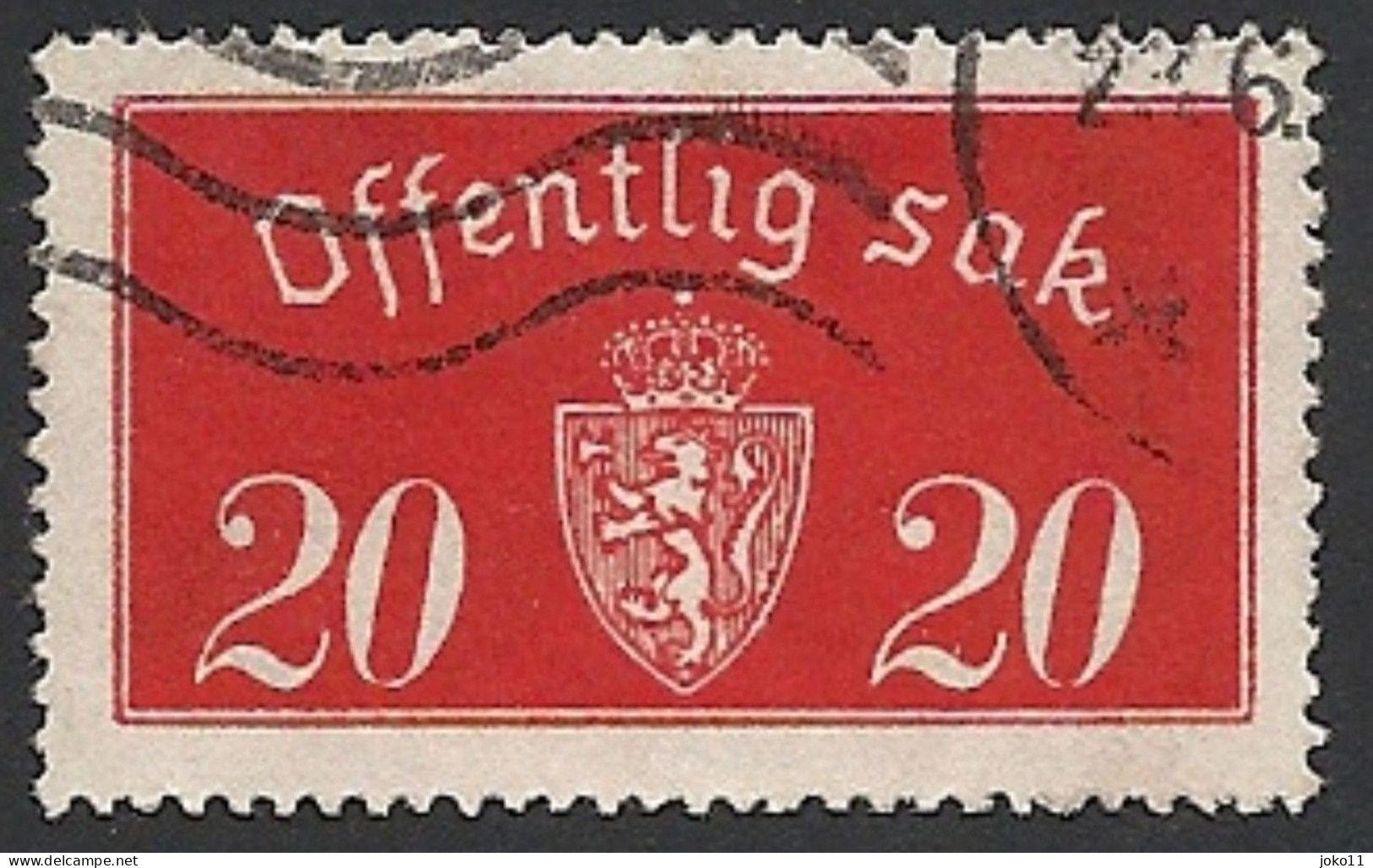 Norwegen Dienstm. 1933, Mi.-Nr. 14 I, Gestempelt - Dienstzegels