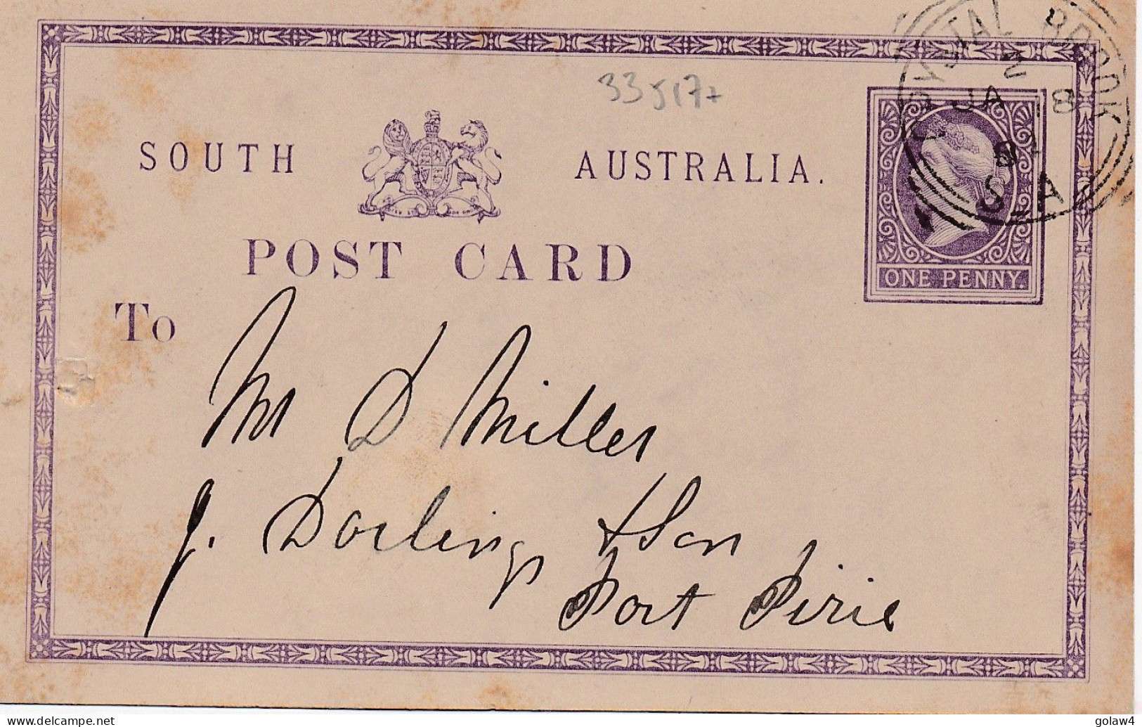 33517# ENTIER POSTALE SOUTH AUSTRALIA POST CARD Obl CRYSTAL BROOK 1884 AUSTRALIE SUD GANZSACHE STATIONERY - Lettres & Documents