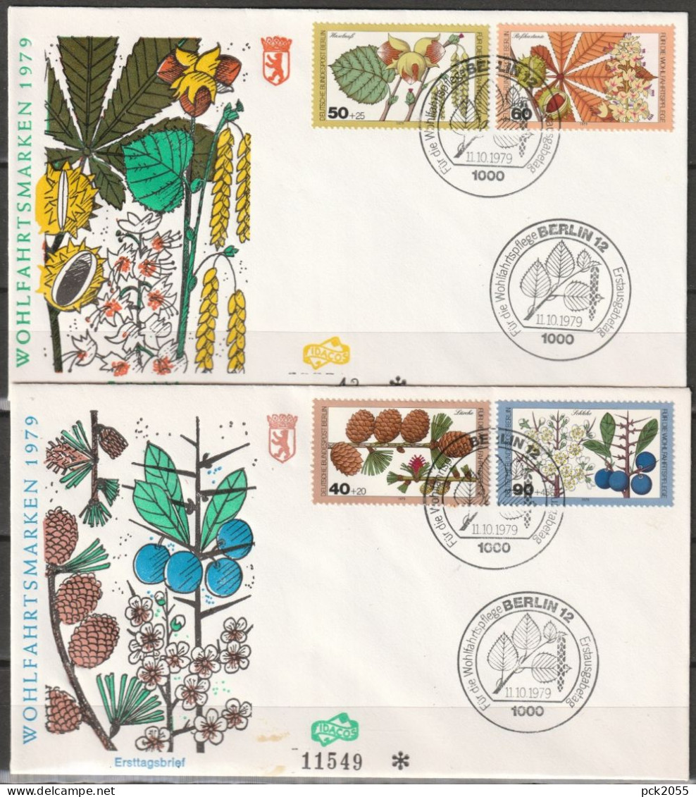 Berlin FDC 1979 Nr.607 - 610 Wohlfahrt Blätter, Blüten Und Früchte Des Waldes ( D 3605 )Günstige Versandkosten - 1971-1980