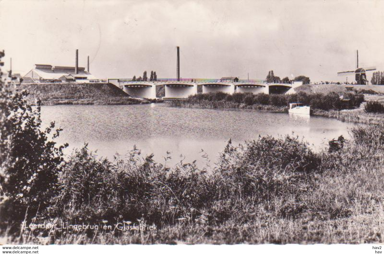 Leerdam Lingebrug En Glasfabriek, Molen  RY17562 - Leerdam