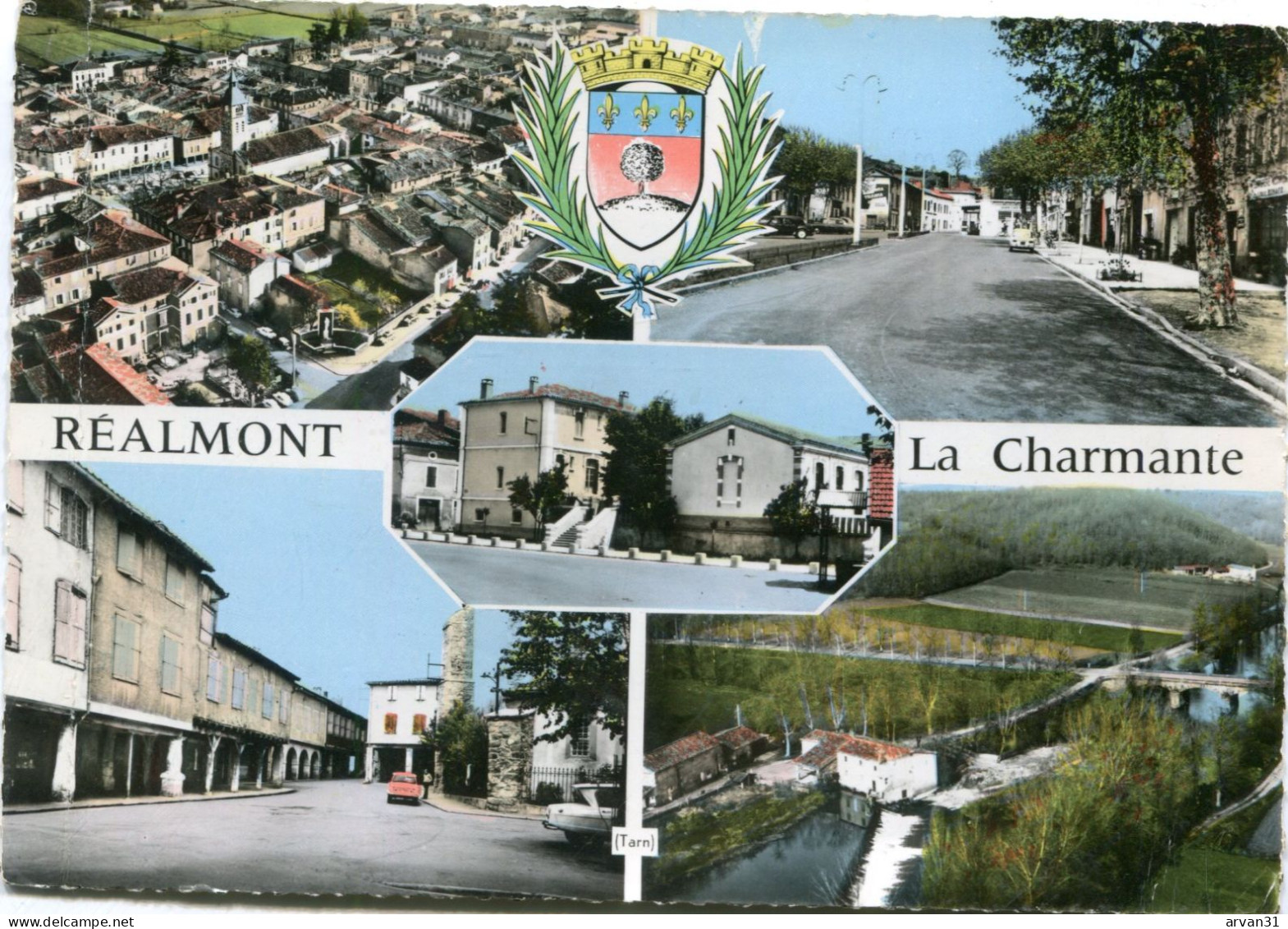 R E A L M O N T  '' LA CHARMANTE '' - 5 VUES De 1965 + 1 BLASON - - Realmont