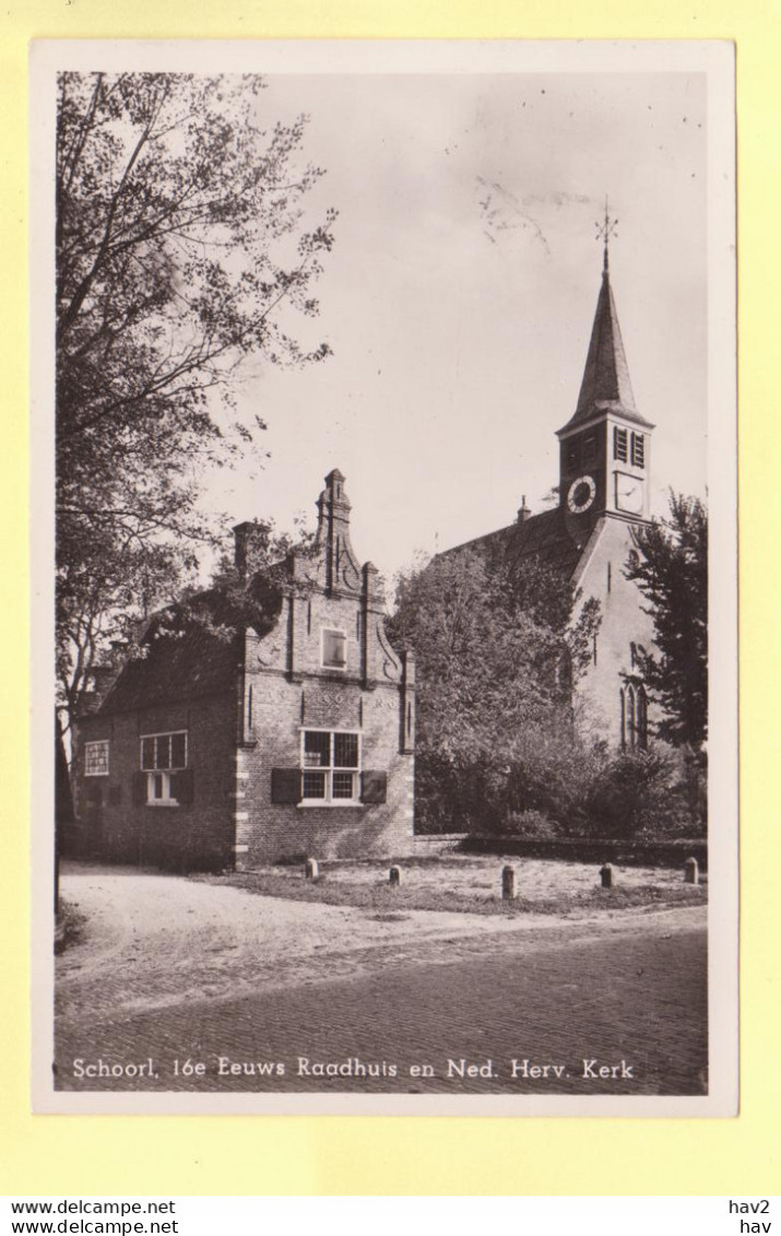 Schoorl Raadhuis, N.H. Kerk 1953 RY18617 - Schoorl