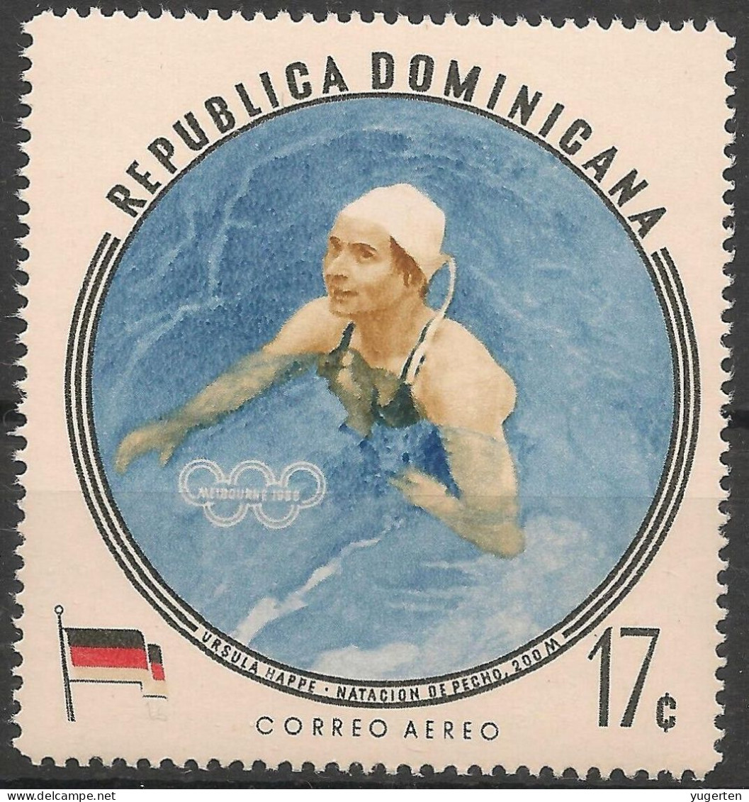 DOMINICANA 1960 - 1v - MNH - Ursula Happe - Germany - Melbourne Olympics - Natation - Schwimmen - Swimming - Natación - Ete 1956: Melbourne