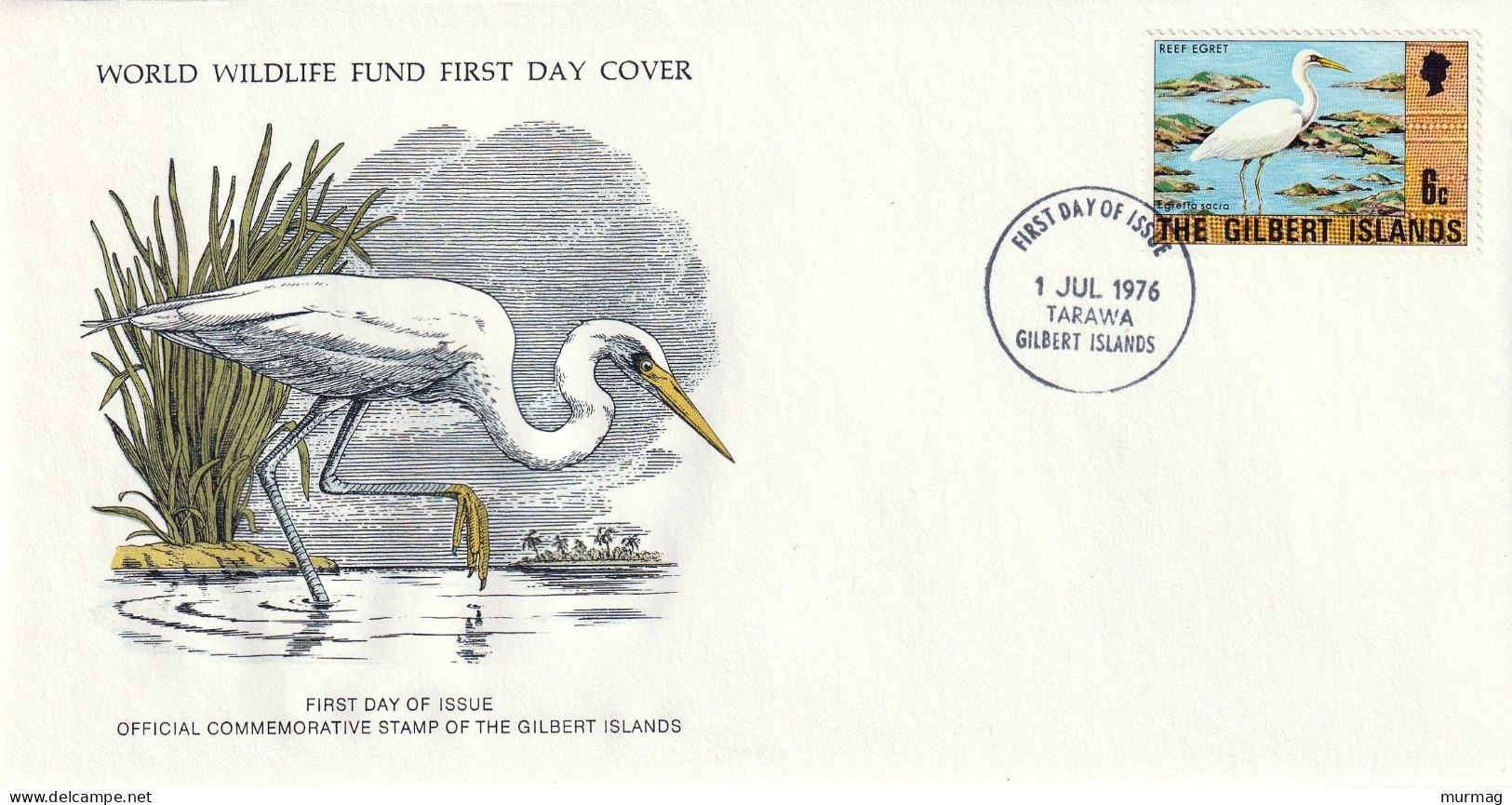 GILBERT ISLANDS - 2 Env. FDC, WWF, Idole Mauresque, Aigrette Des Récifs - 1976 - Médaillier Franklin N° 19-20 - Gilbert & Ellice Islands (...-1979)