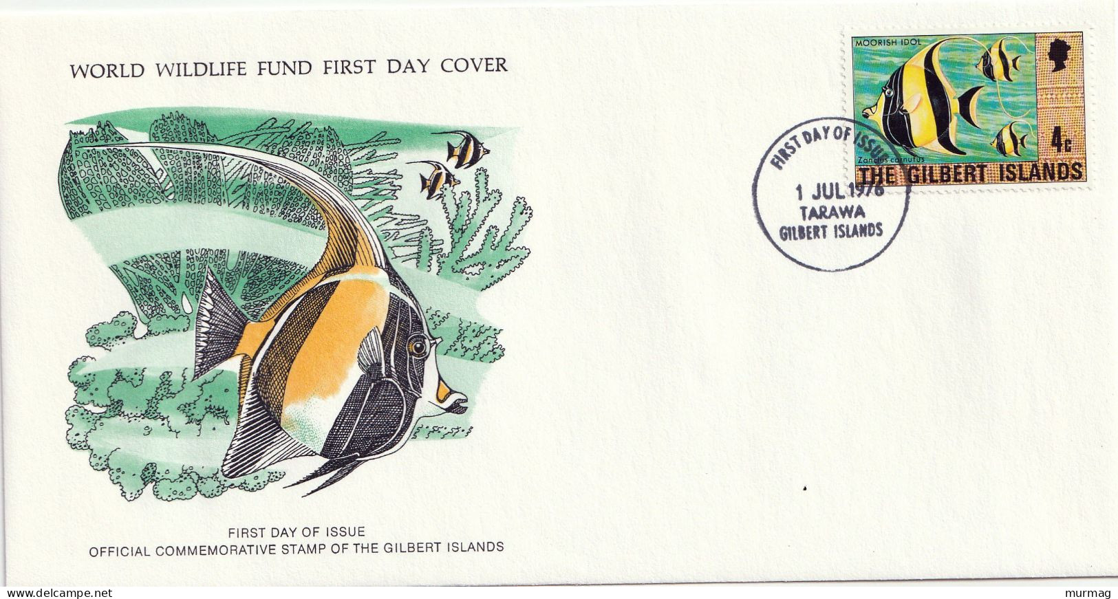 GILBERT ISLANDS - 2 Env. FDC, WWF, Idole Mauresque, Aigrette Des Récifs - 1976 - Médaillier Franklin N° 19-20 - Gilbert- Und Ellice-Inseln (...-1979)