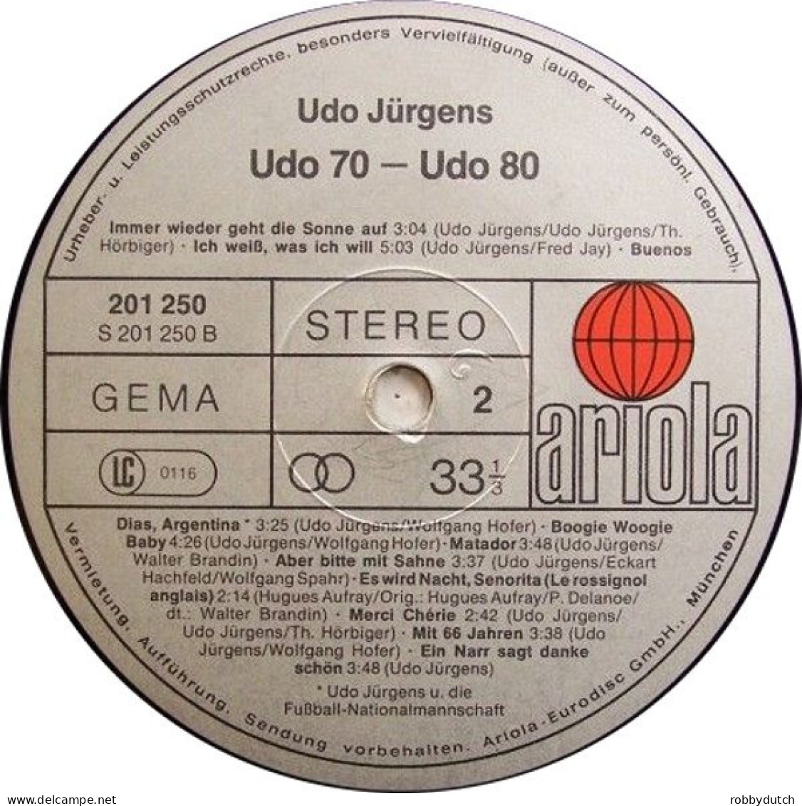 * LP *  UDO JÜRGENS - UDO '70 - UDO '80 (Germany 1981 EX-) - Autres - Musique Allemande