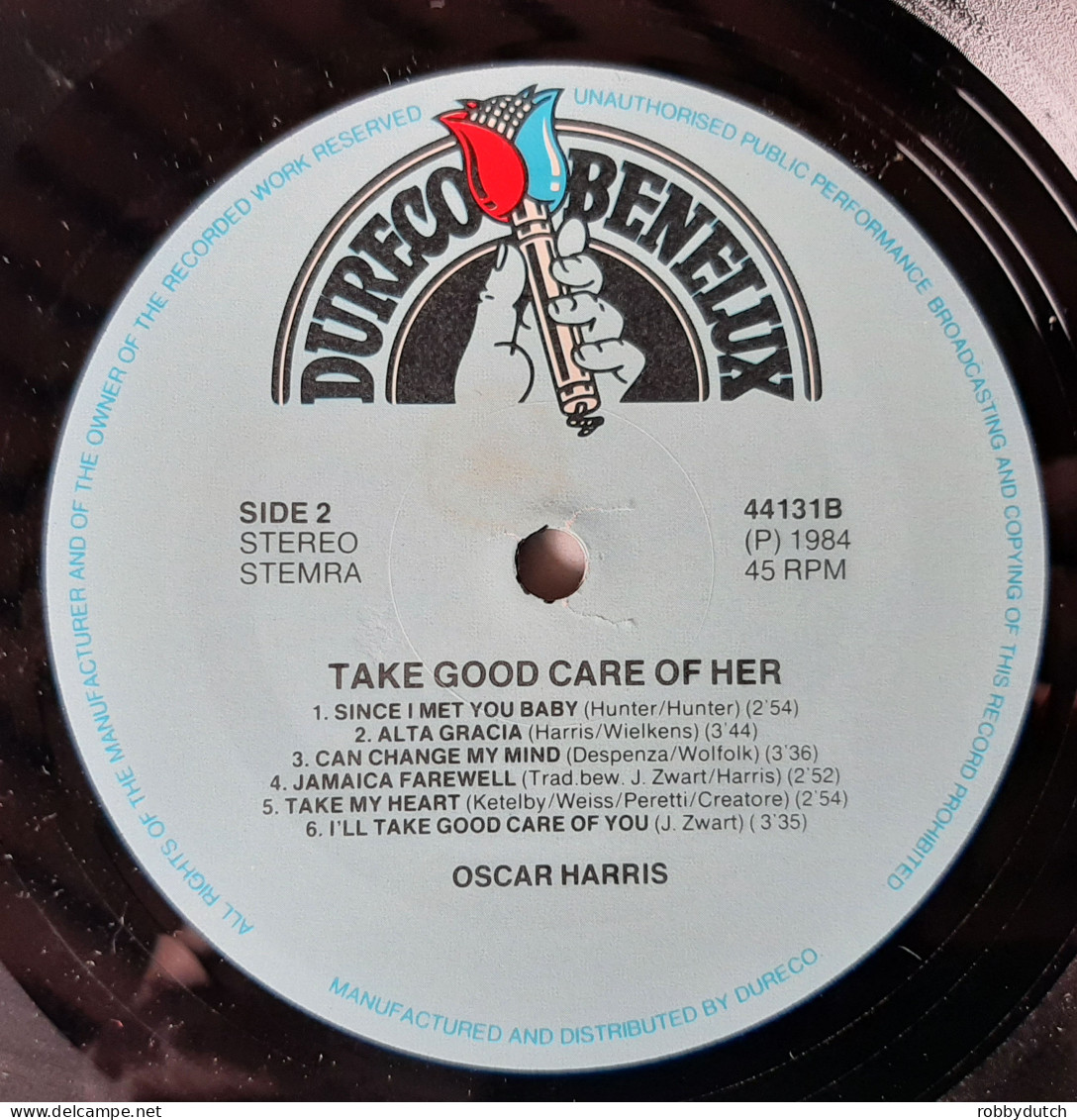 * LP *  OSCAR HARRIS - TAKE GOOD CARE OF HER (handsigned) - Autographes