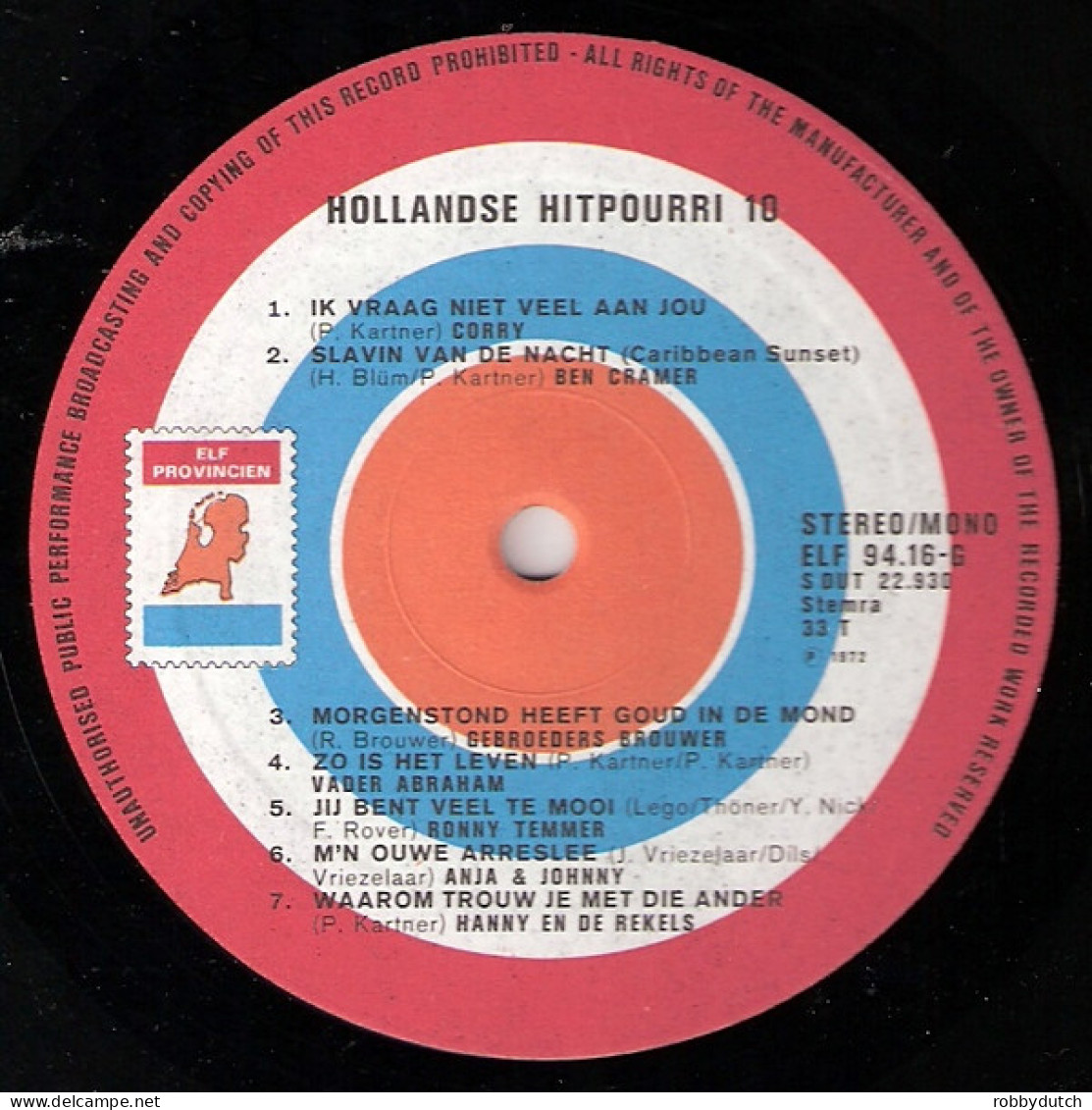 * LP *  HOLLANDSE HITPOTPOURRI 10 (Holland 1972) - Andere - Nederlandstalig