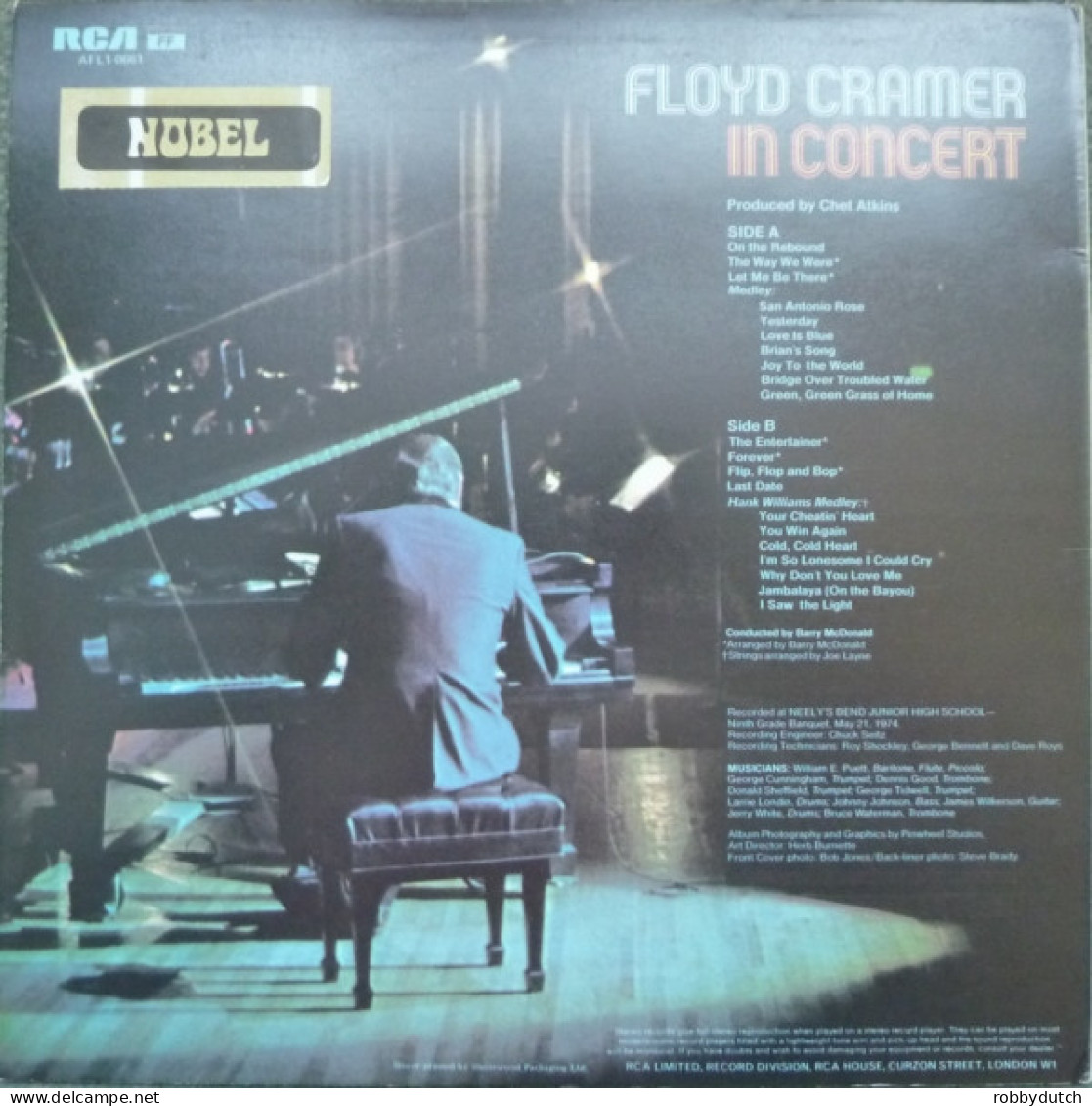 * LP *  FLOYD CRAMER IN CONCERT (England 1974 EX!) - Jazz