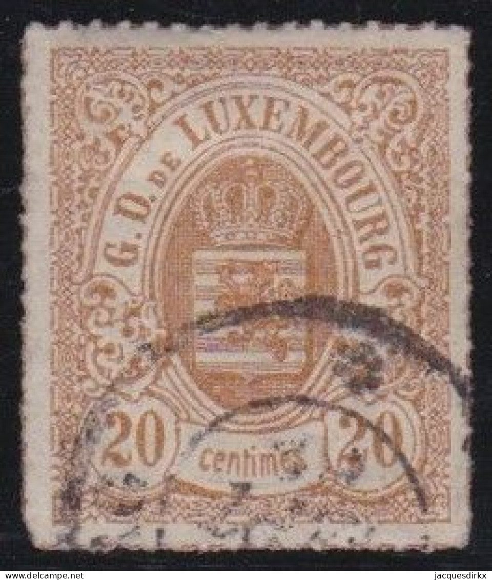 Luxembourg    .   Y&T     .    19      .    O    .       Oblitéré - 1859-1880 Armoiries
