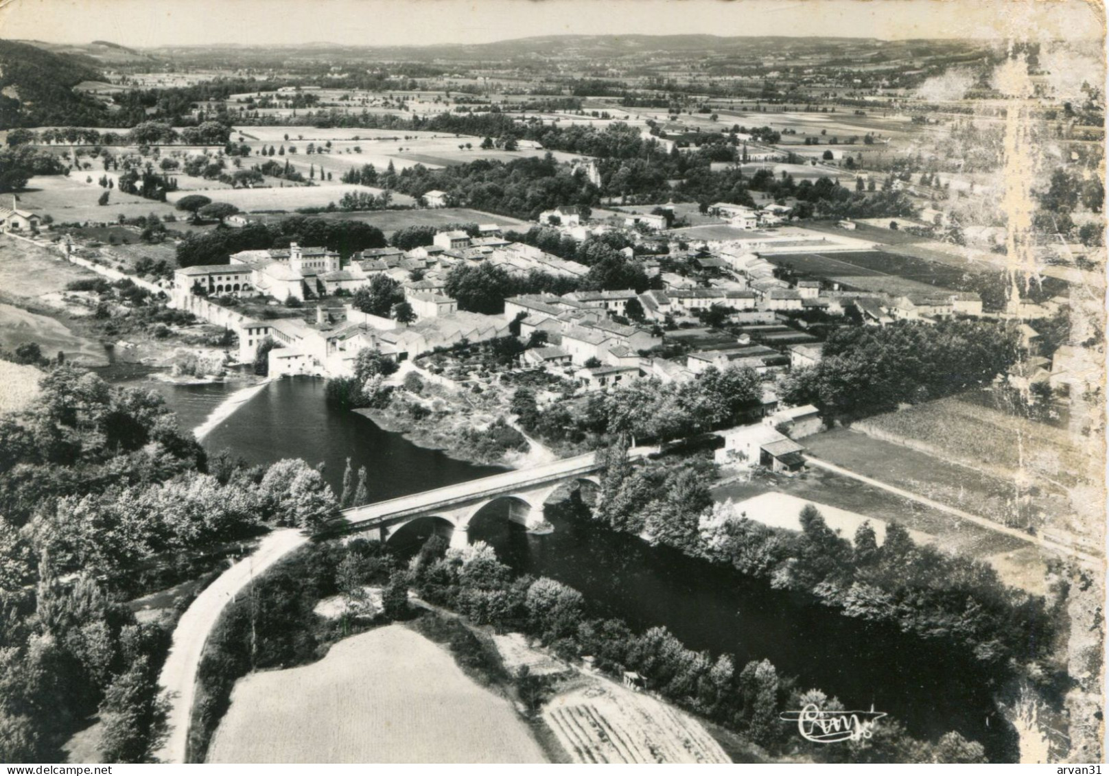 VIELMUR - LE PONT Sur L' AGOUT Et Le GROUPE SCOLAIRE - VUE AERIENNE - - Vielmur Sur Agout