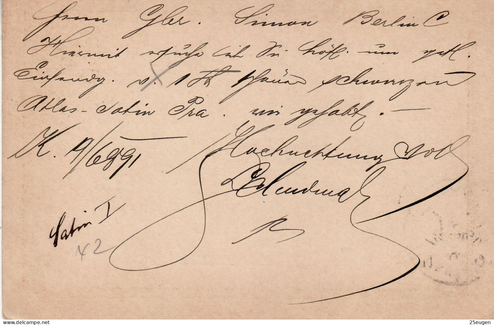 POLAND / AUSTRIAN ANNEXATION 1891 POSTCARD  SENT FROM  KRAKÓW - Storia Postale