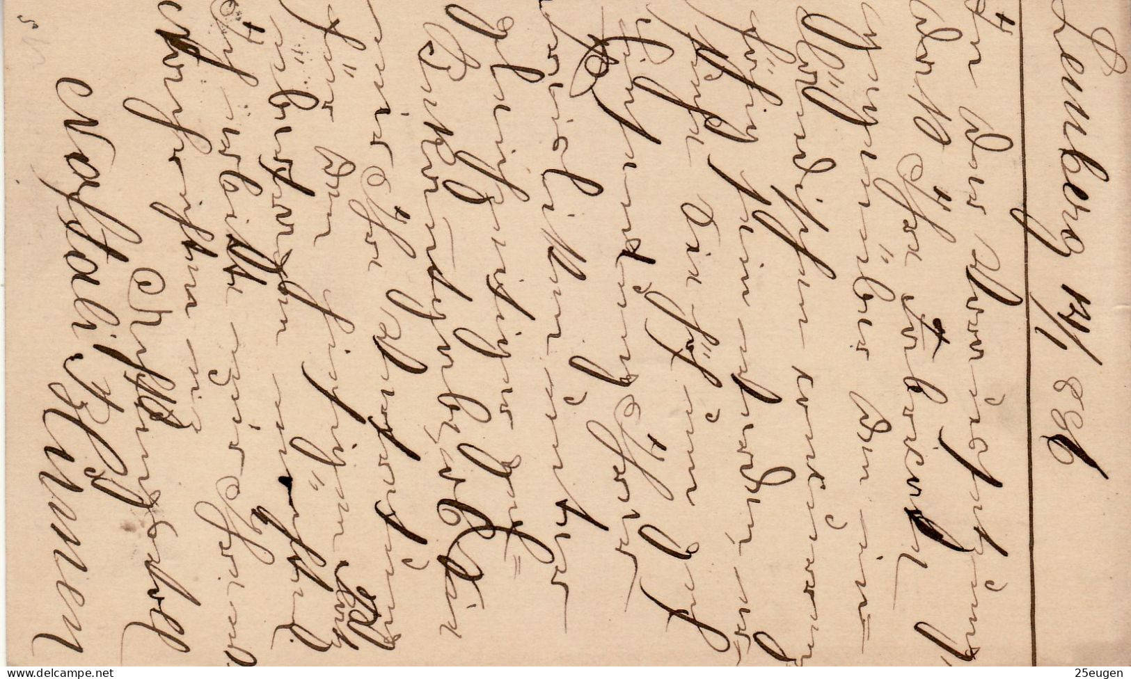 POLAND / AUSTRIAN ANNEXATION 1886  POSTCARD  SENT FROM  LWÓW TO STUTTGART - Cartas & Documentos
